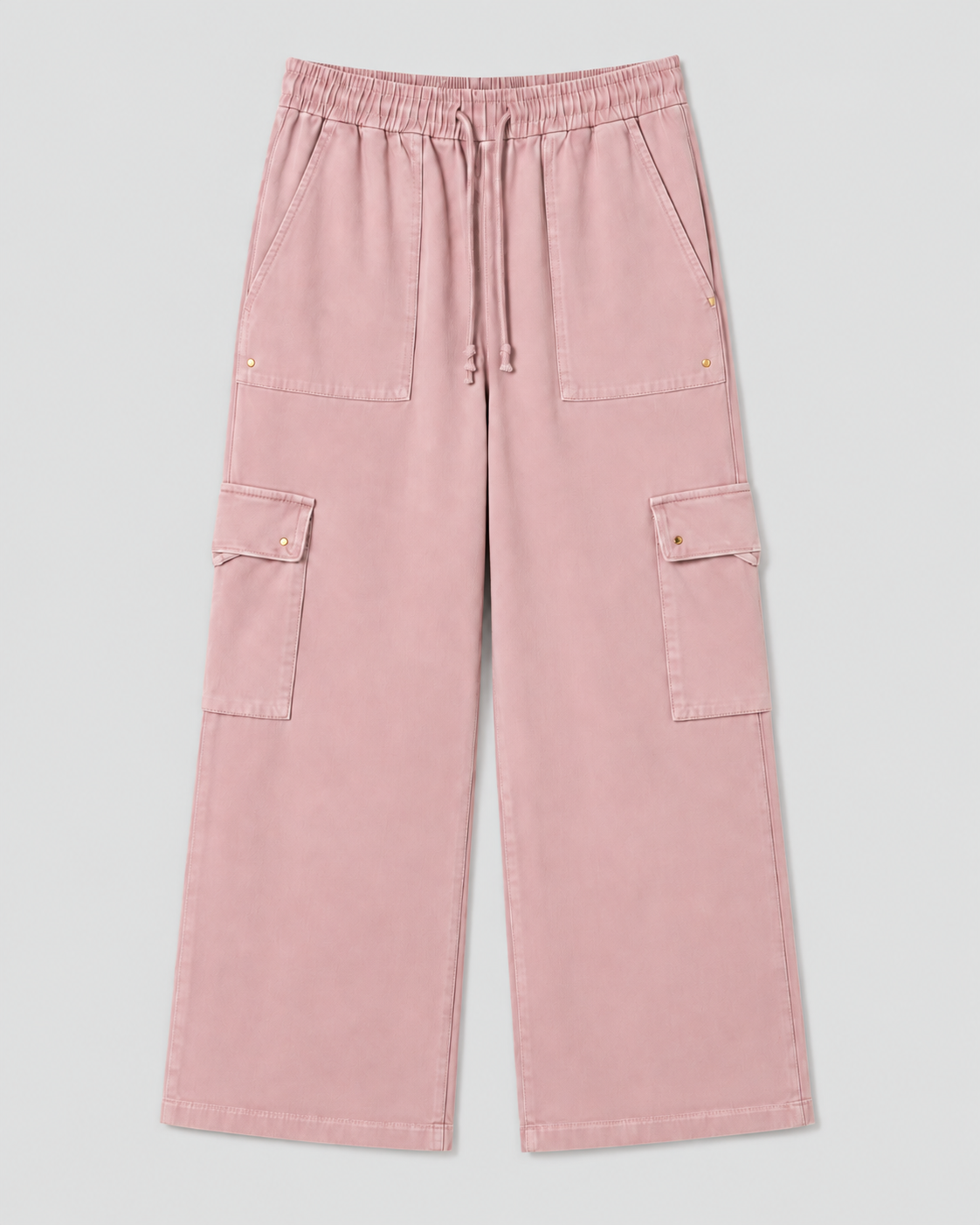 French Terry Wide Leg Cargo Pants
