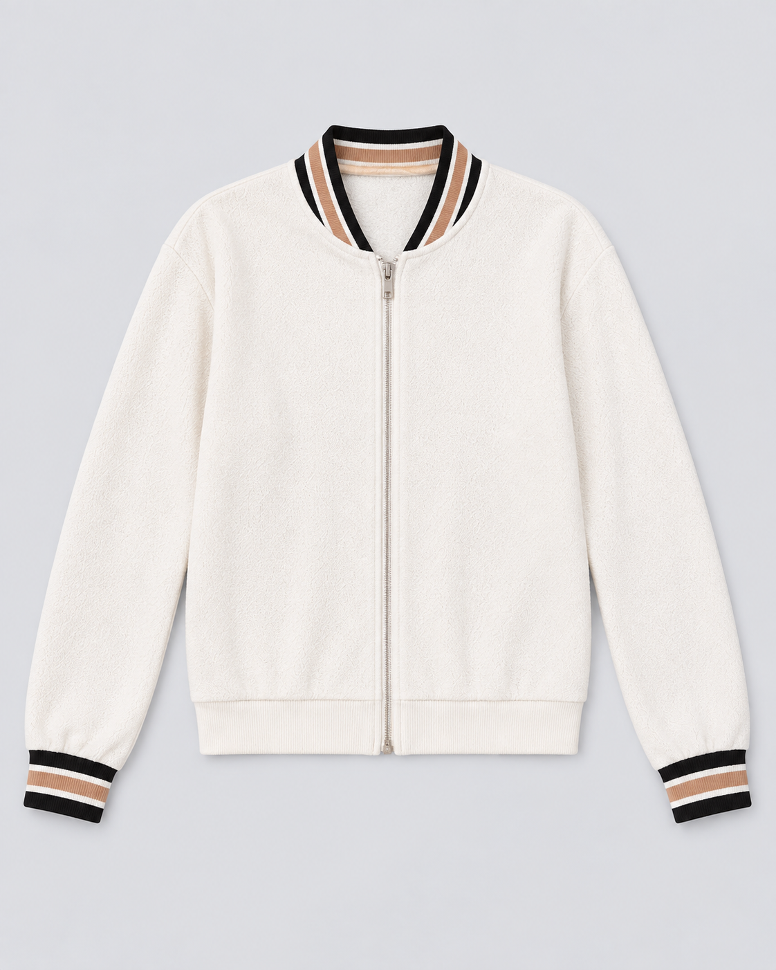 SOFT KNIT ATHLETIC BOMBER JACKET