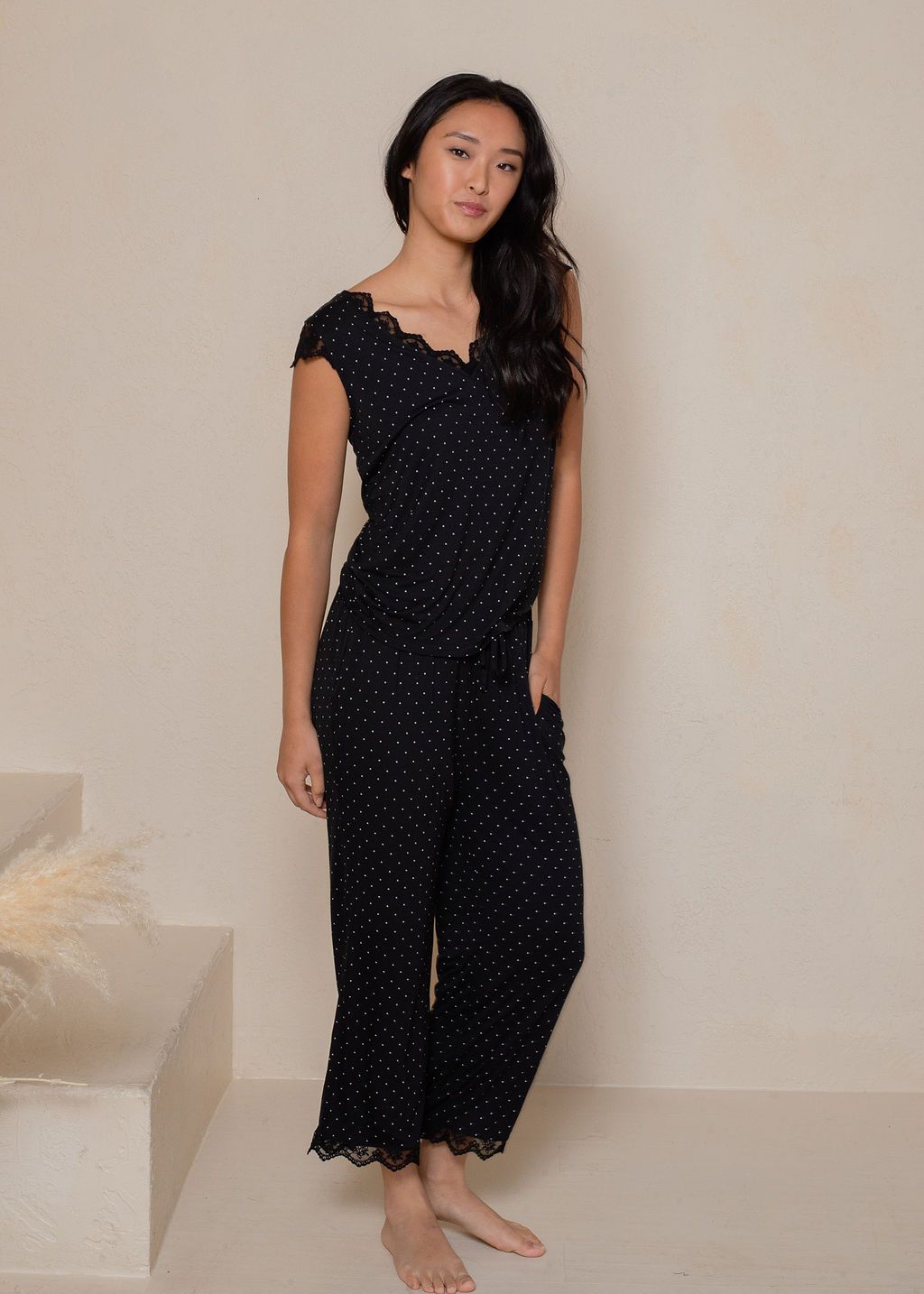 BULK BUY - Women's Peached Jersey Knit Capri Pajama Set with