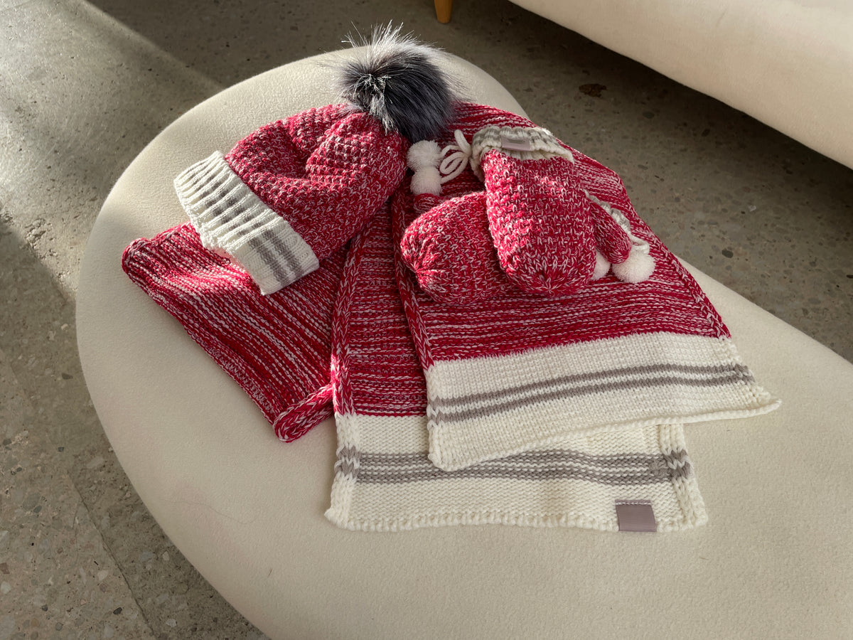 Canadiana Cozy Ensemble Collection: Stay Warm and Stylish Against Winter's Chill!"-Deep Red