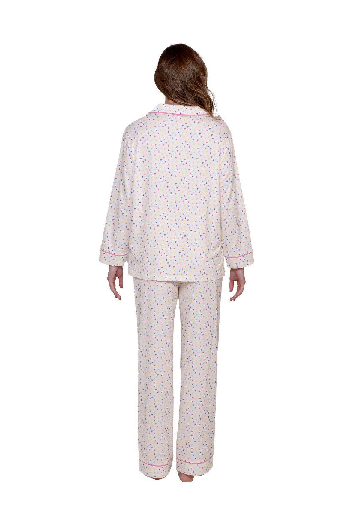 NOTCH COLLAR LS TOP PANT PAJAMA SET