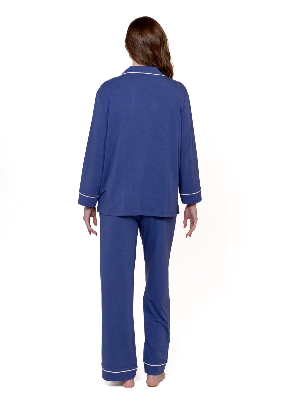 NOTCH COLLAR LS TOP PANT PAJAMA SET