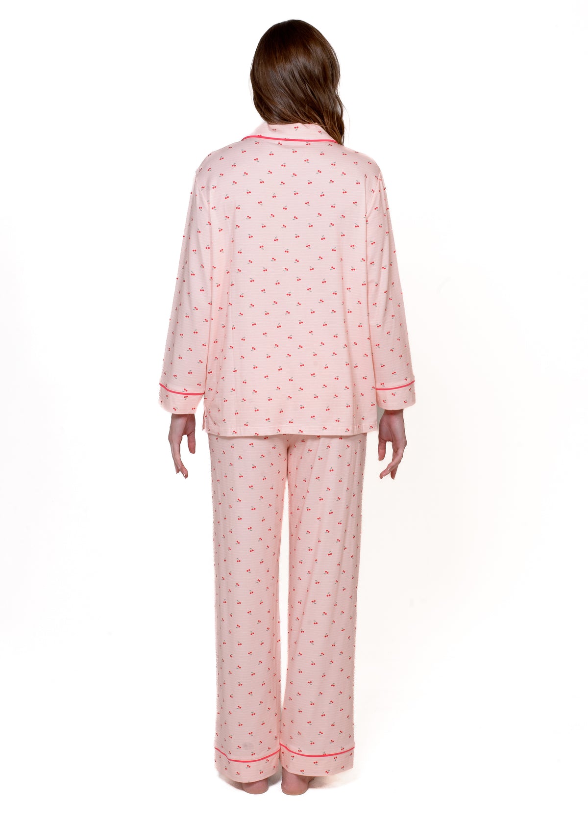 NOTCH COLLAR LS TOP PANT PAJAMA SET