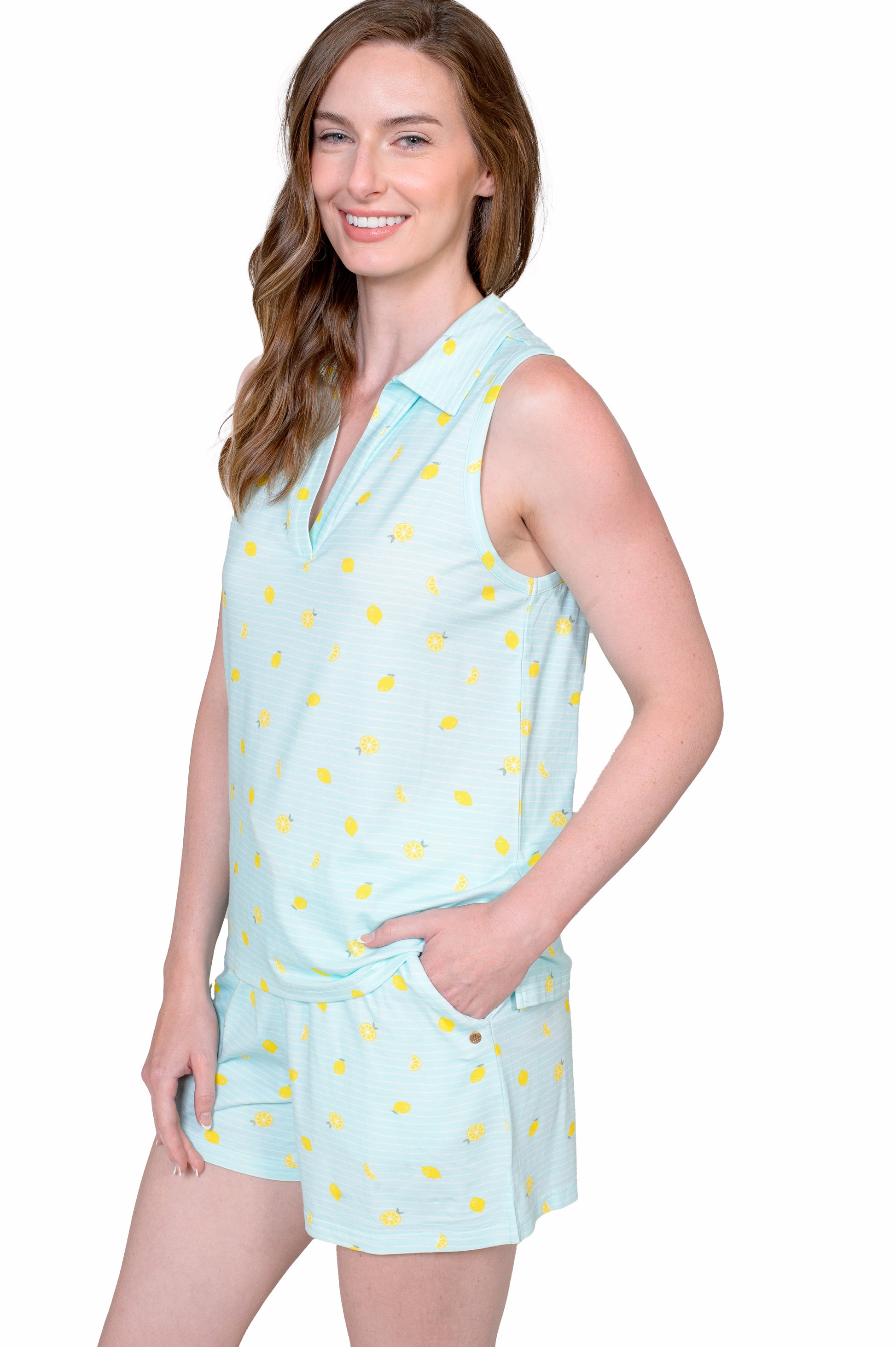 Sleeveless Polo & Shorts Set