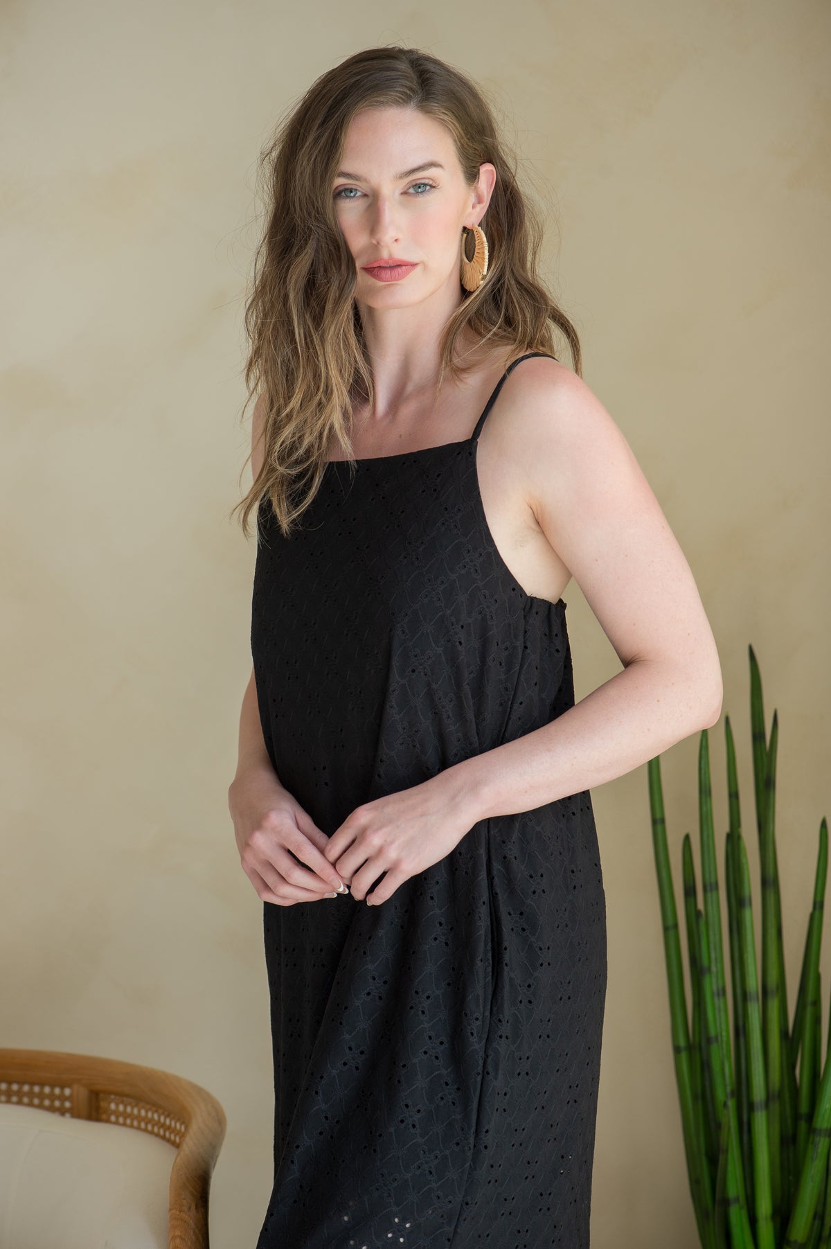 EYELET MAXI DRESS