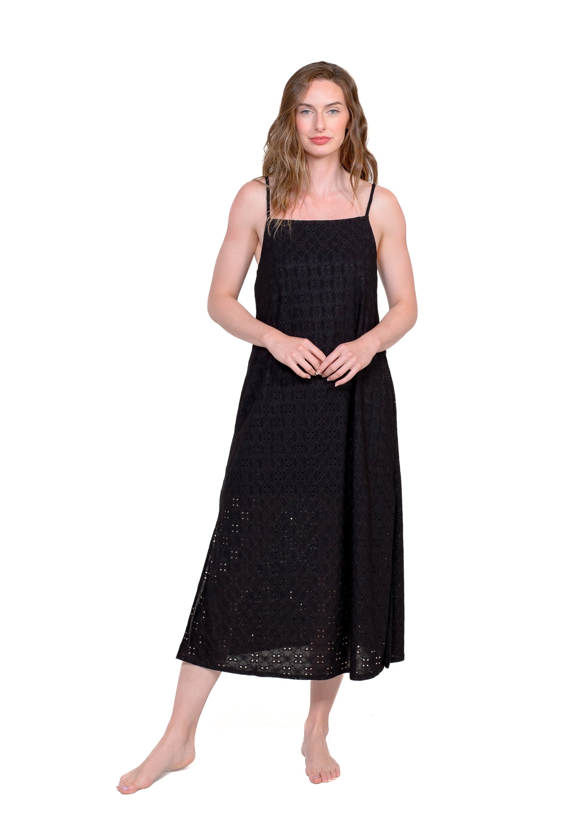 EYELET MAXI DRESS