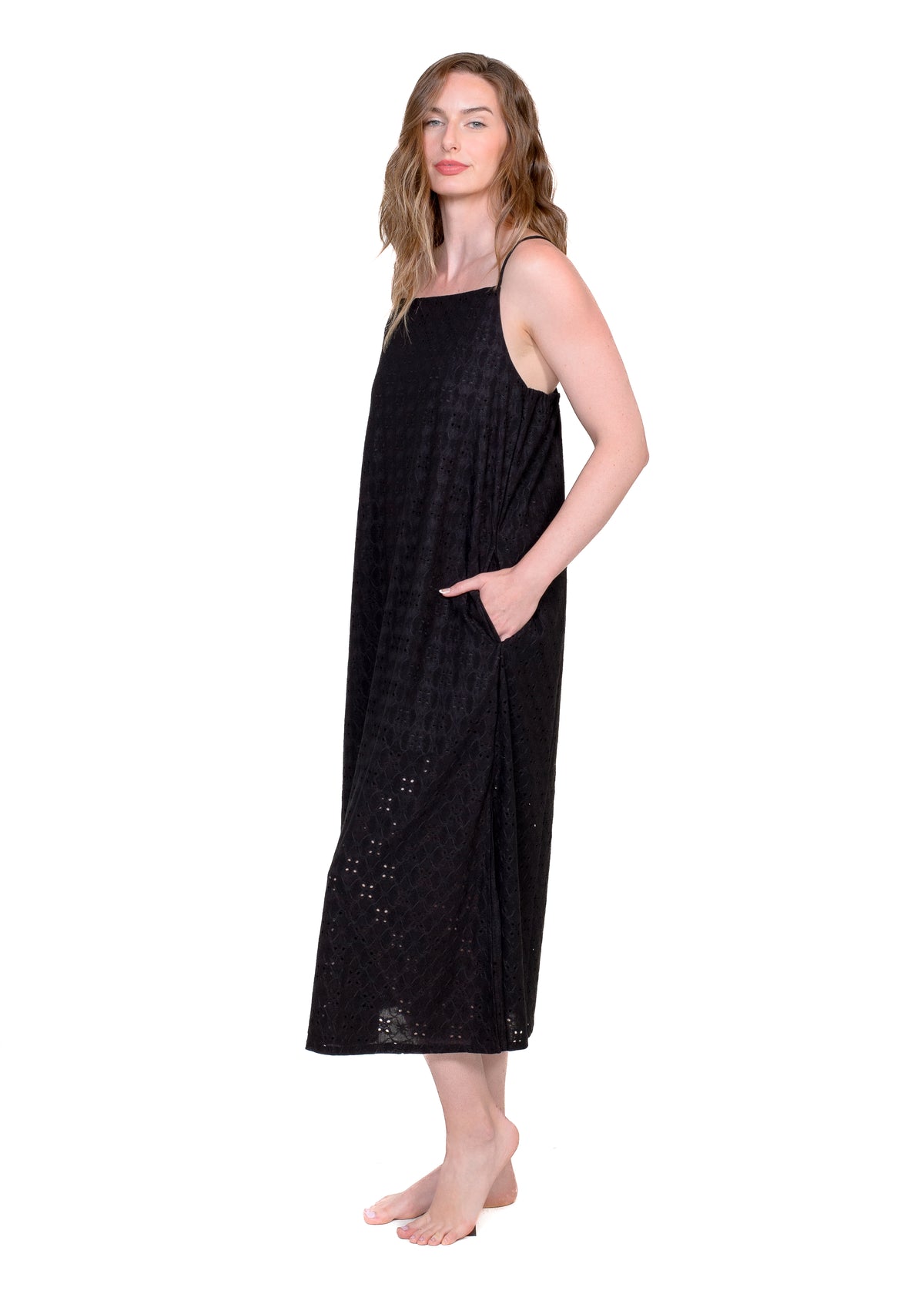 EYELET MAXI DRESS