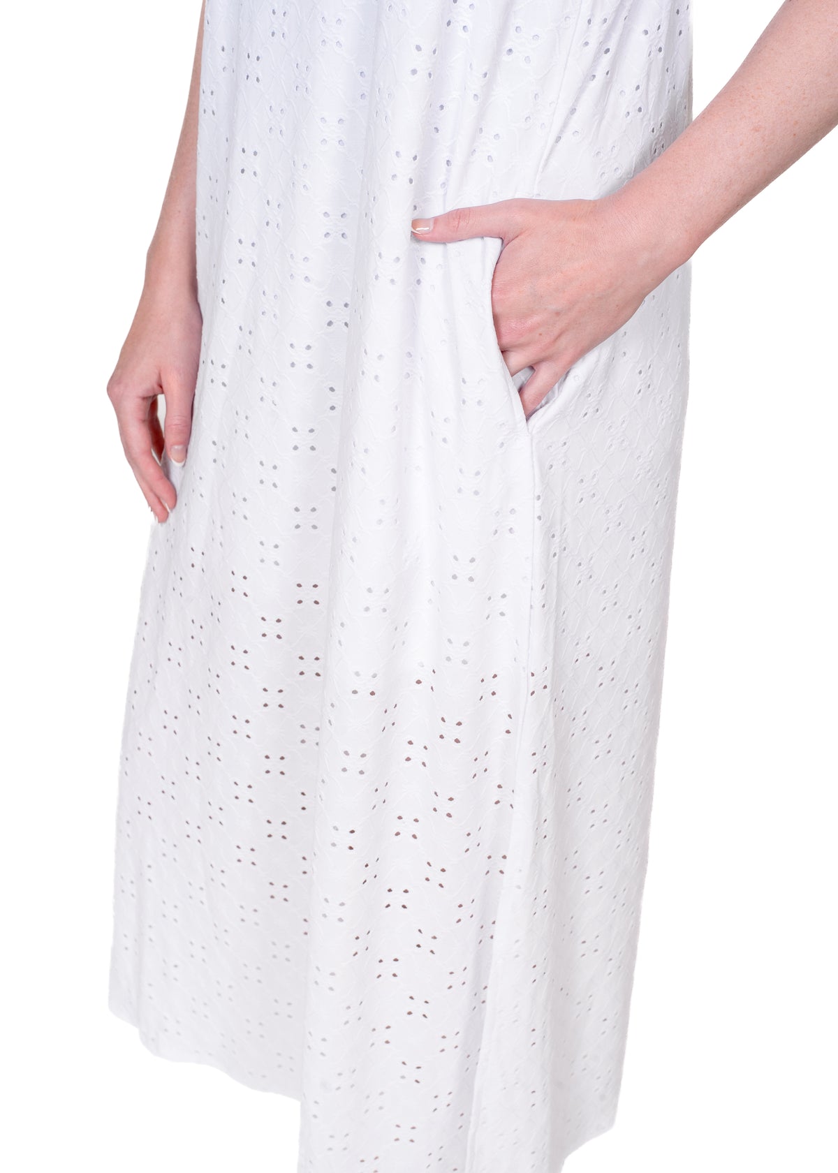 EYELET MAXI DRESS