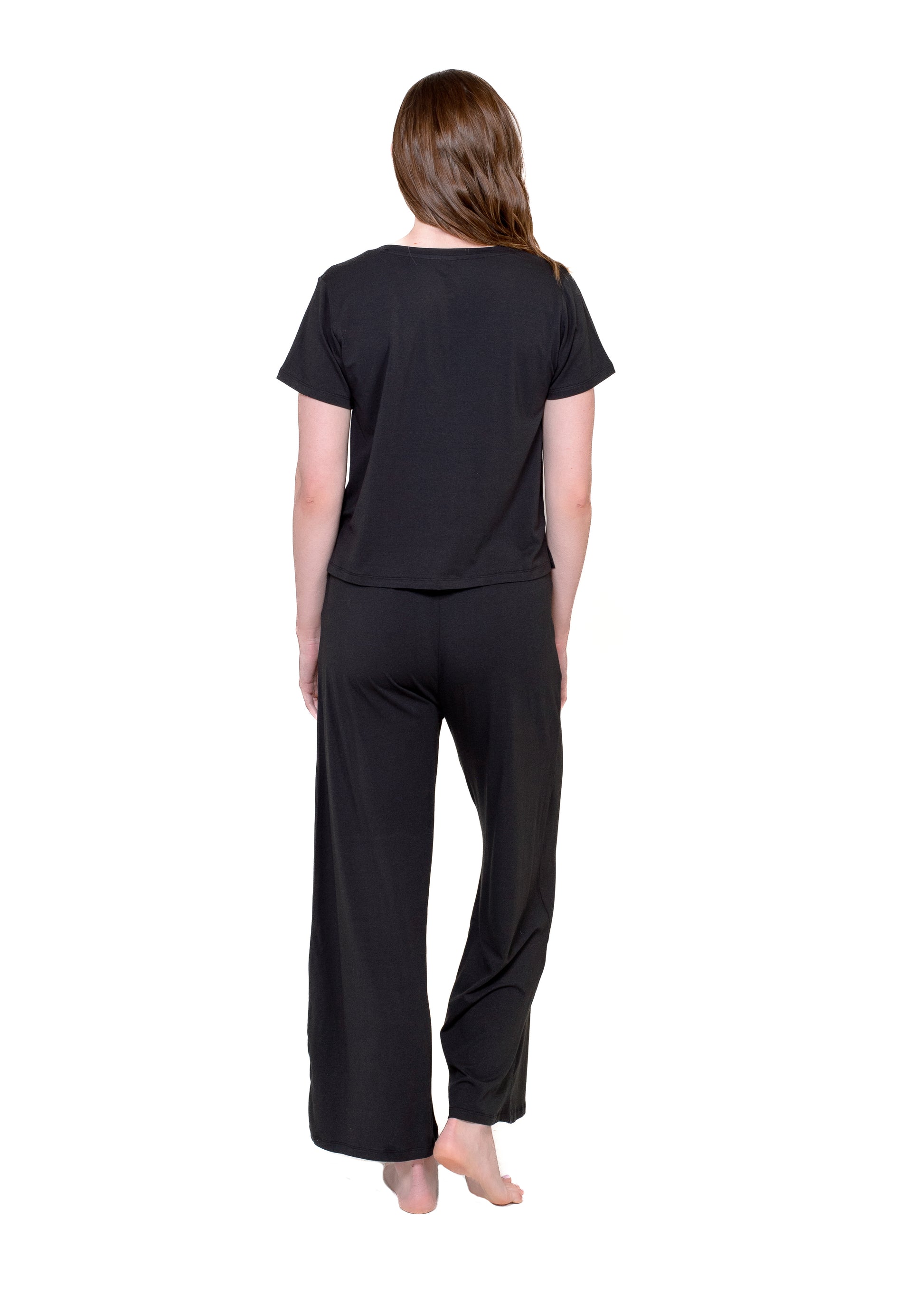 V-Neck Tee & Wide Leg Lounge Pant Set