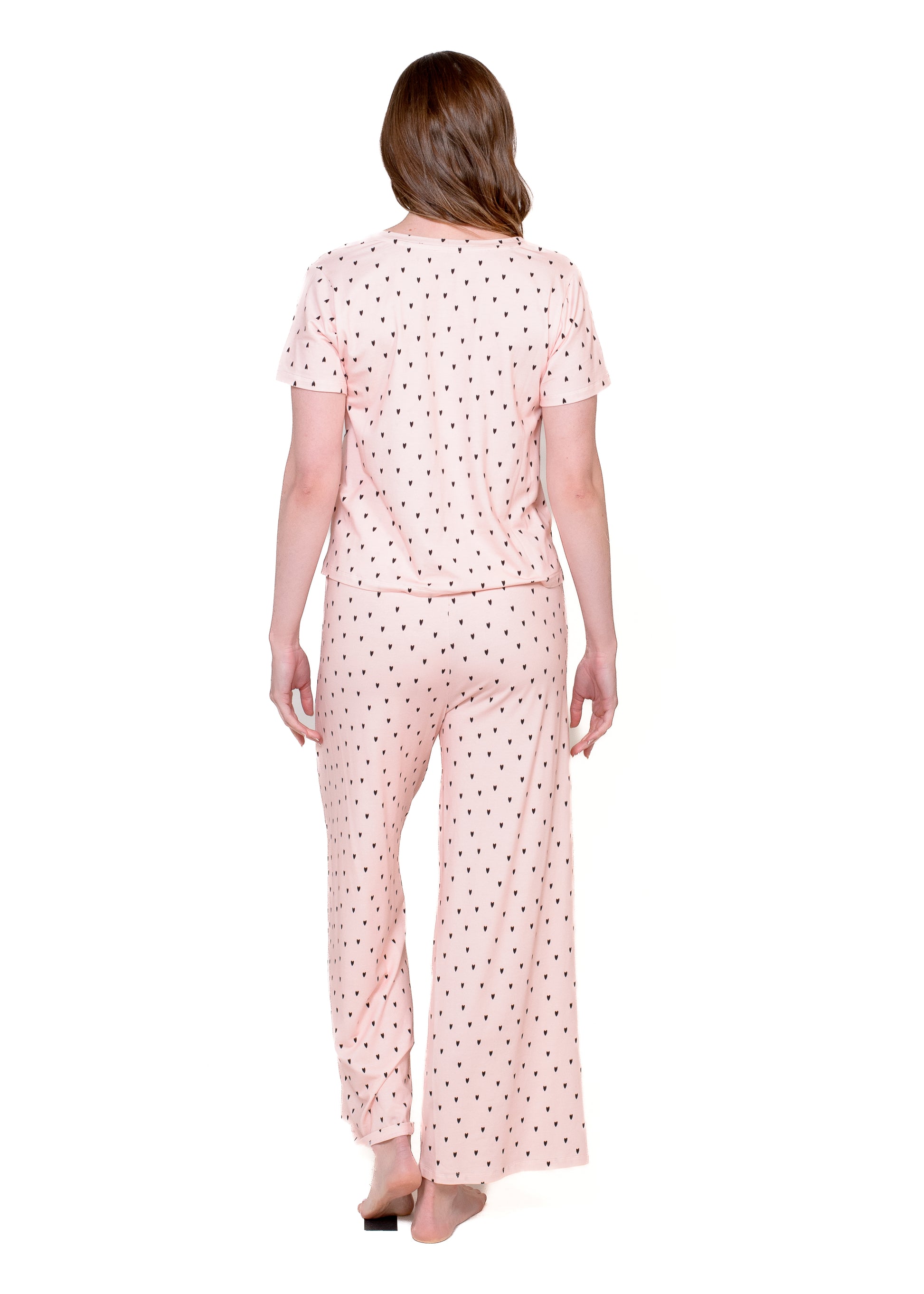 V NECK TEE & WIDE LEG LOUNGE PANT SET