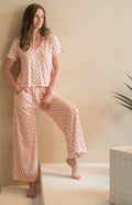 V NECK TEE & WIDE LEG LOUNGE PANT SET