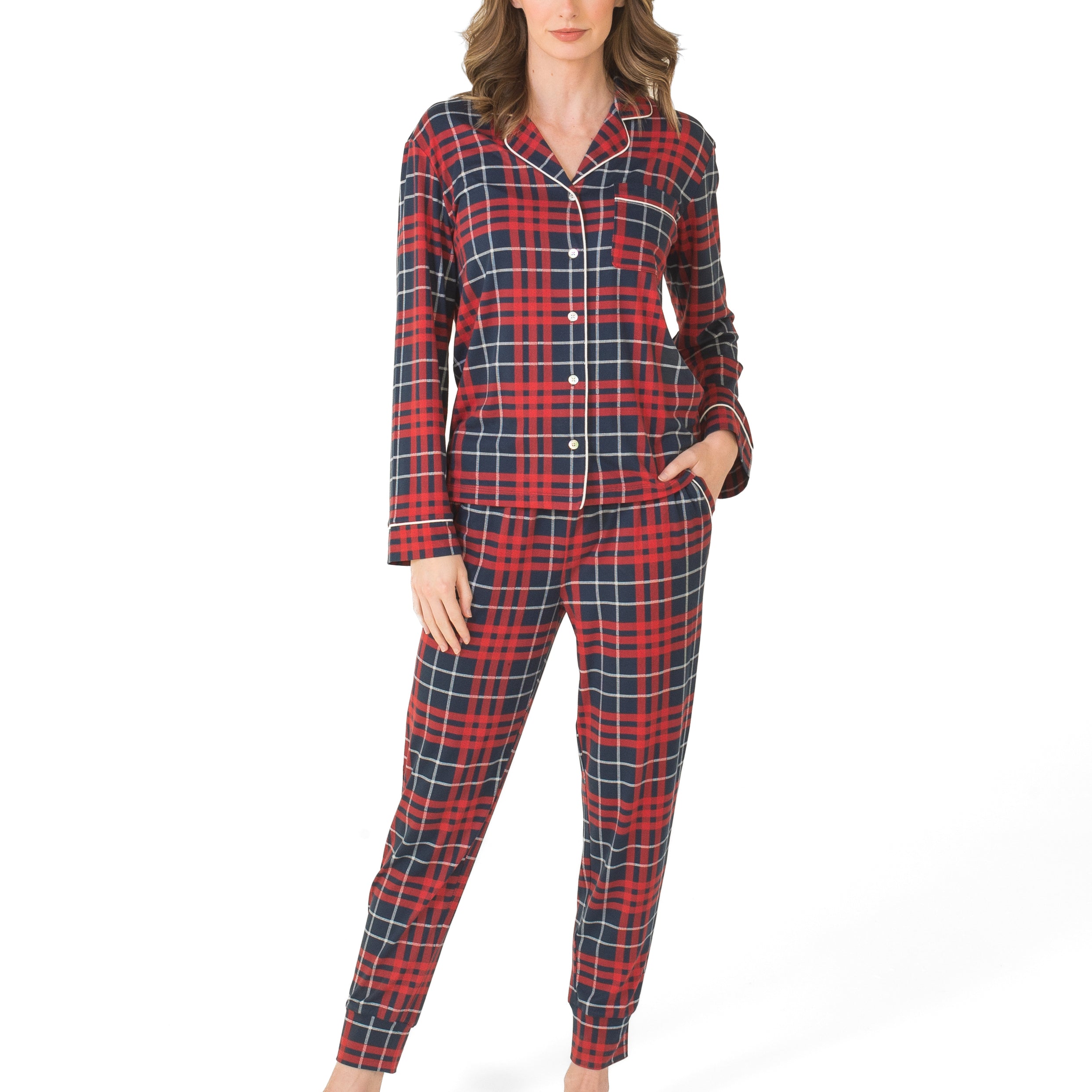 Notch Collar Top & Jogger Pajama Gift Set