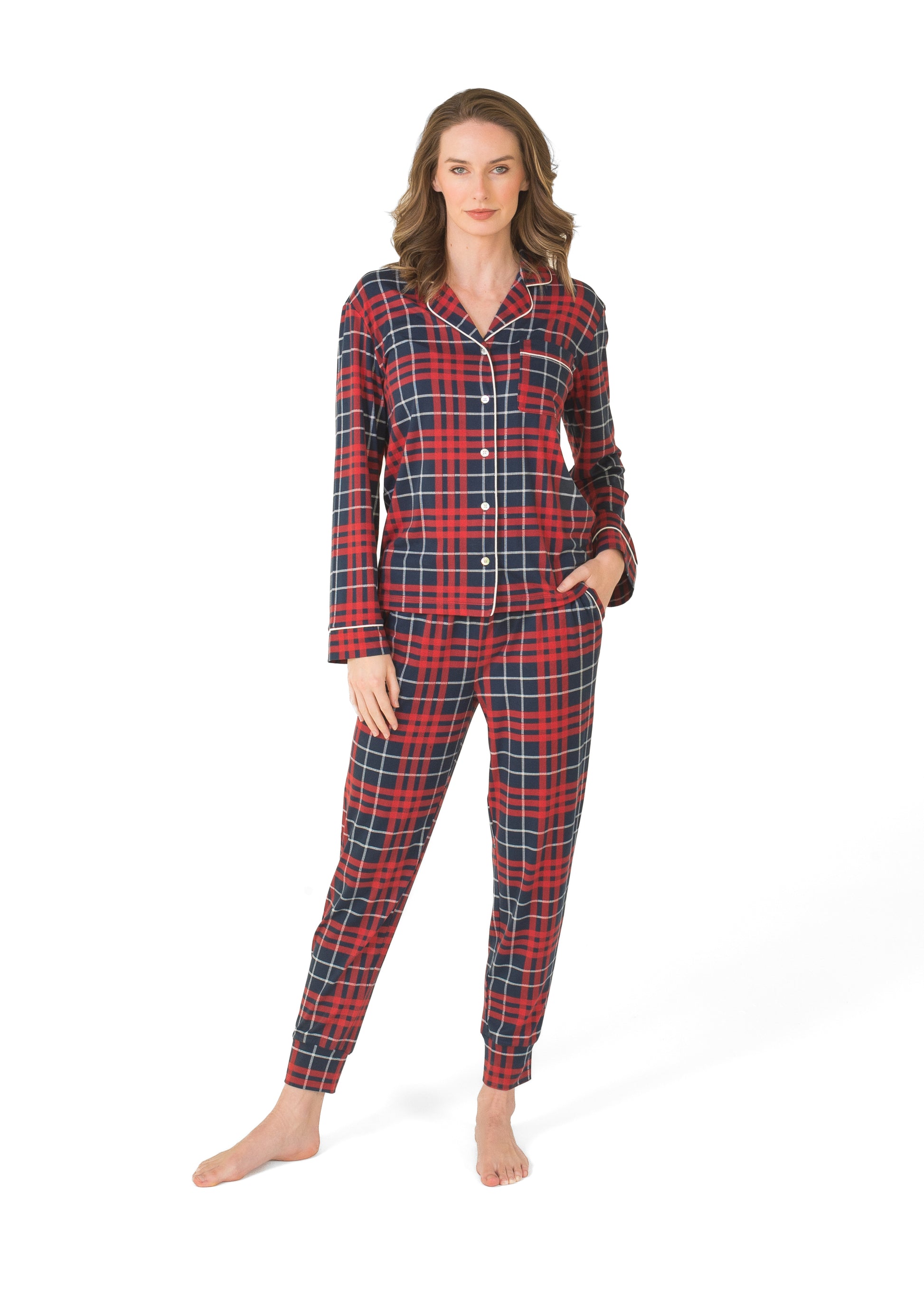 Notch Collar Top & Jogger Pajama Gift Set