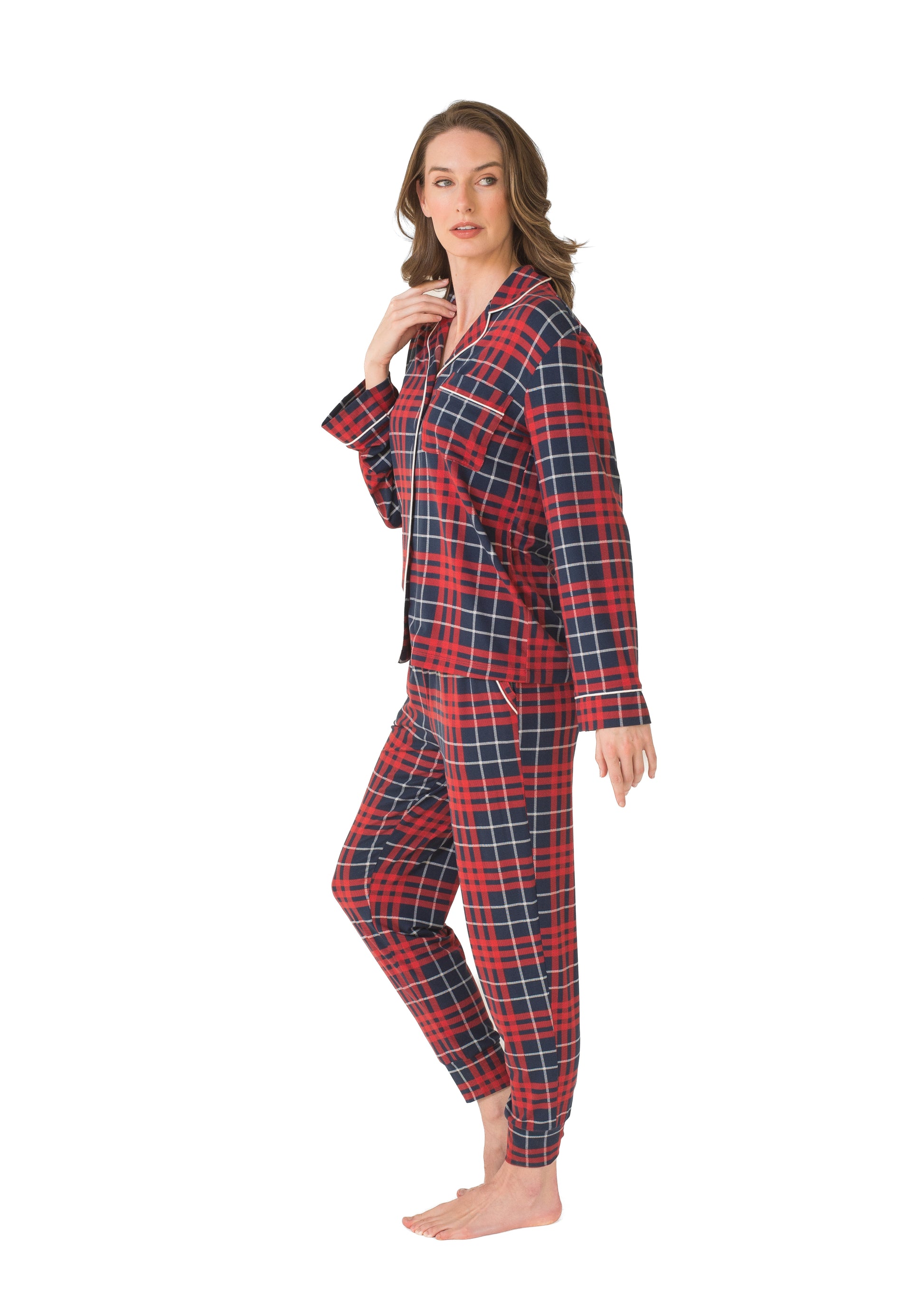 Notch Collar Top & Jogger Pajama Gift Set