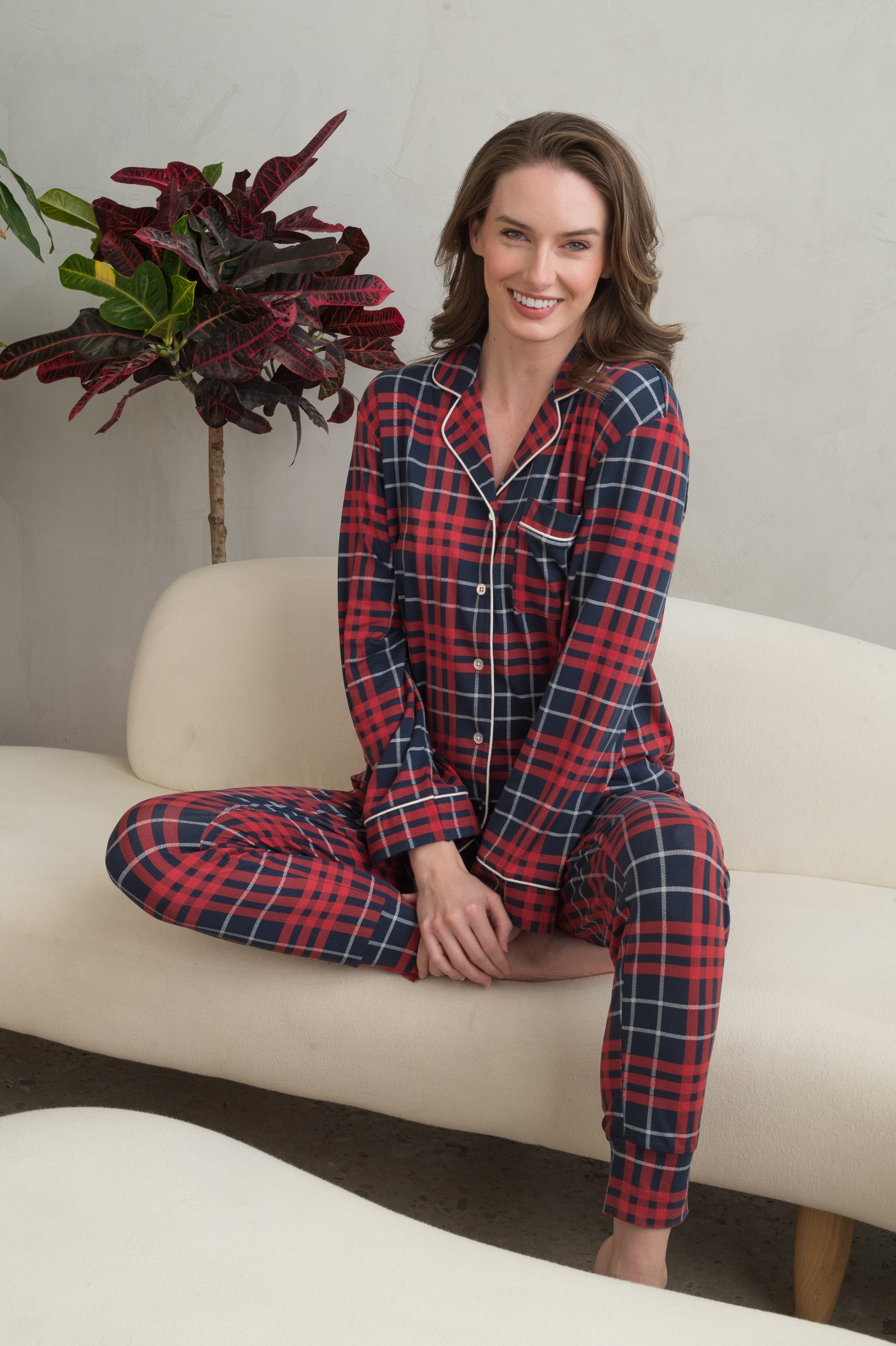 Notch Collar Top & Jogger Pajama Gift Set