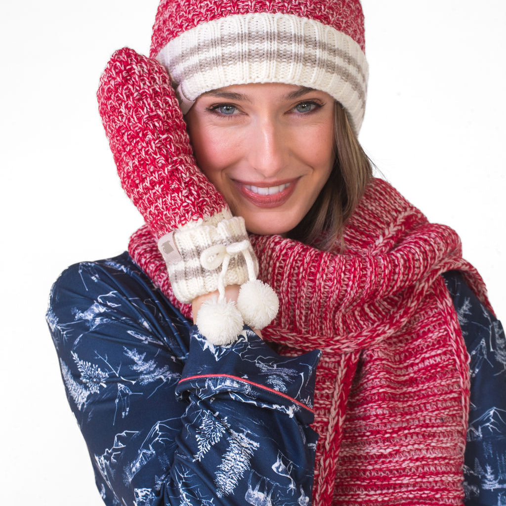 Canadiana Cozy Ensemble Collection: Stay Warm and Stylish Against Winter's Chill!"-Deep Red