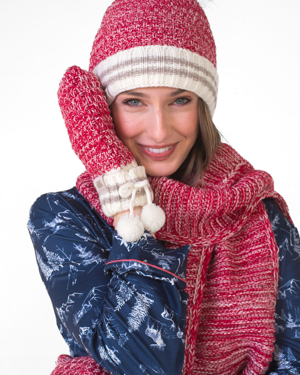Canadiana Cozy Ensemble Collection: Stay Warm and Stylish Against Winter's Chill!"-Deep Red