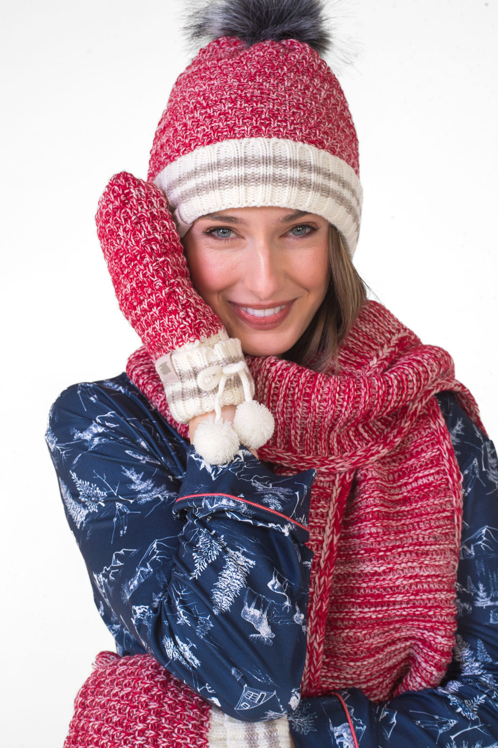 Canadiana Cozy Ensemble Collection: Stay Warm and Stylish Against Winter's Chill!"-Deep Red