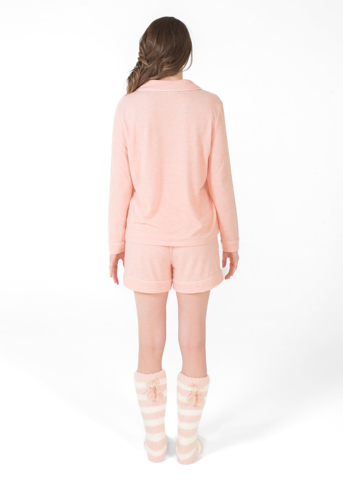 LS NOTCH COLLAR TOP & SHORT SET