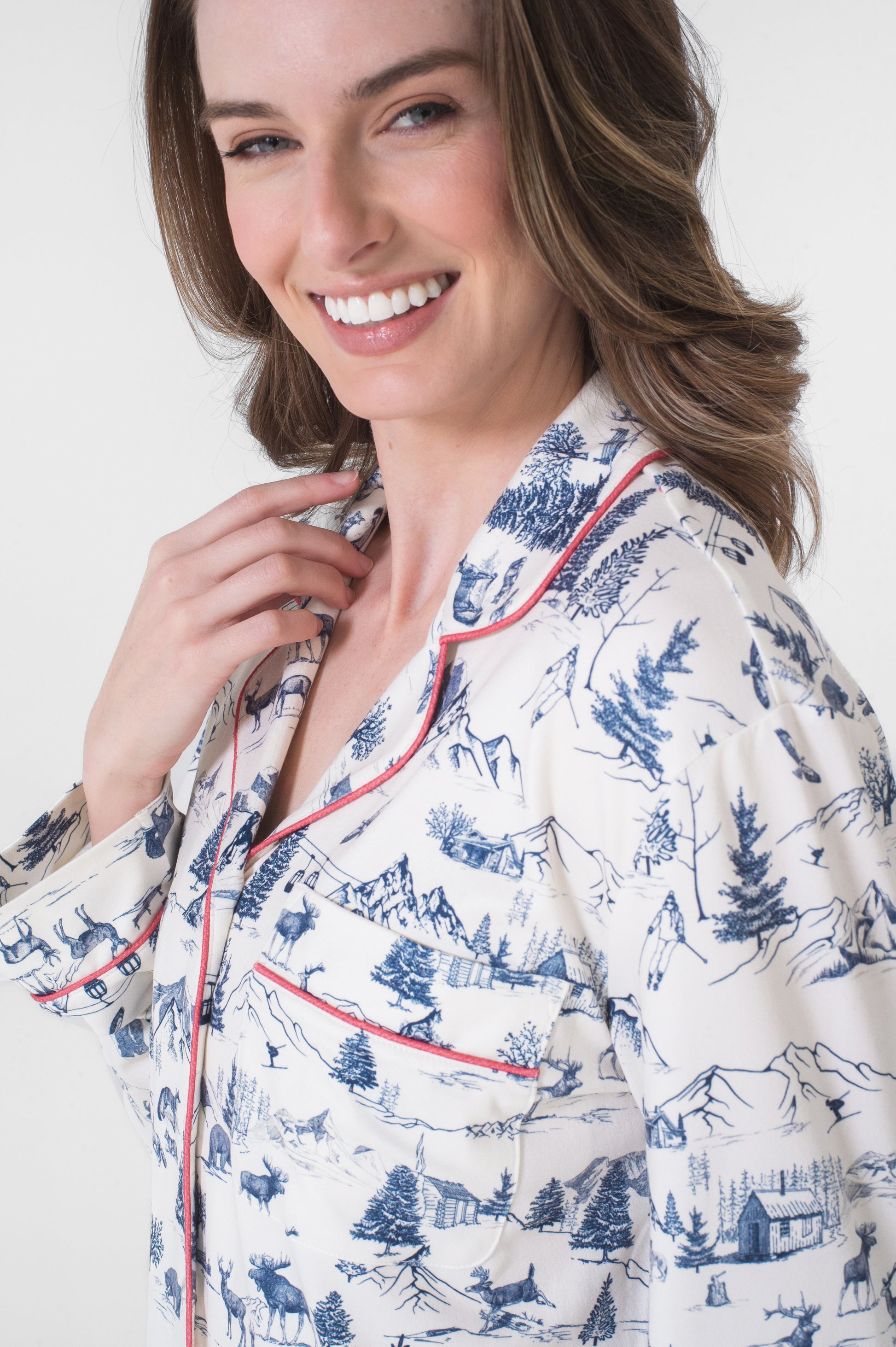 Notch Collar Top & Jogger Pajama Gift Set