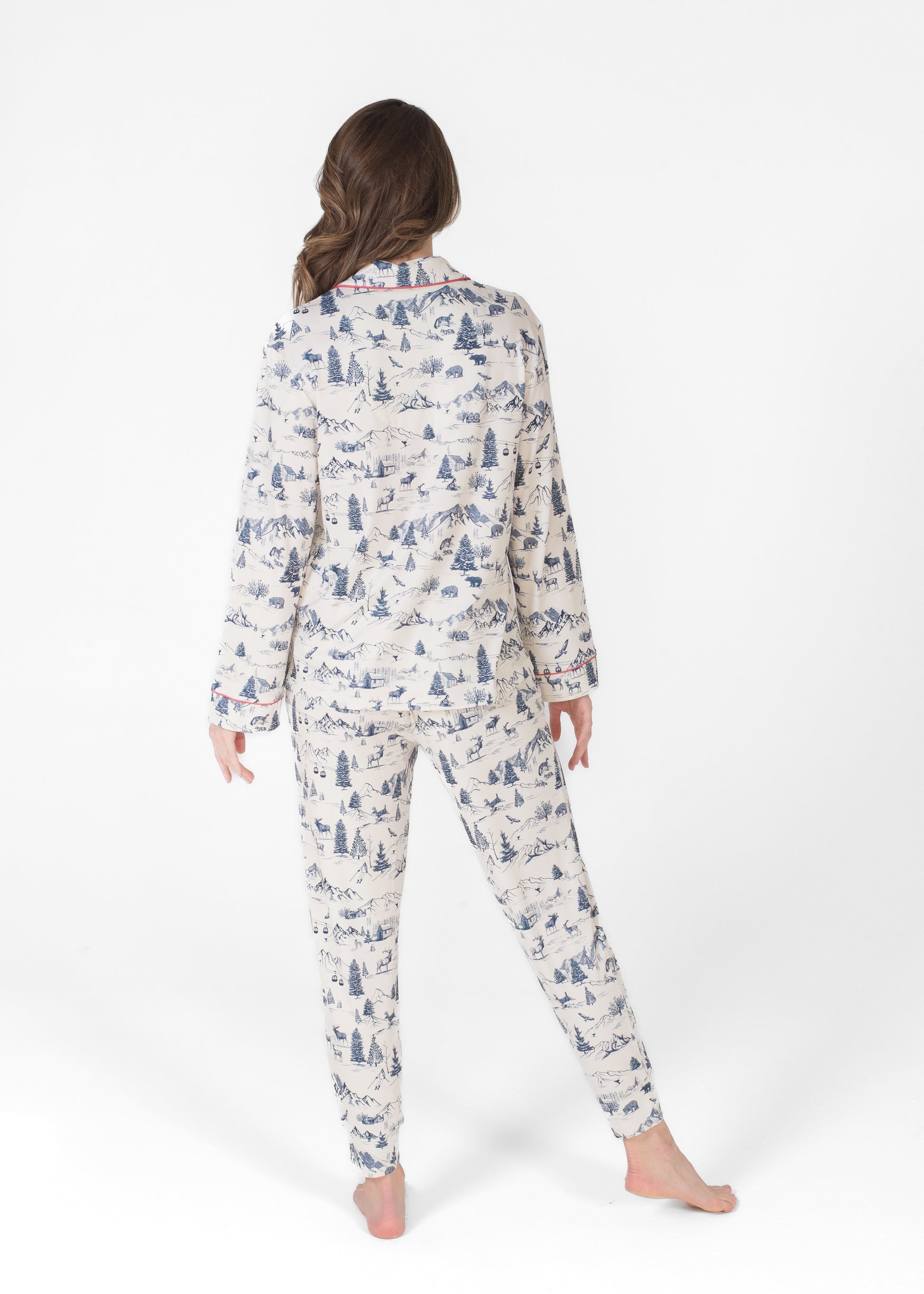 Notch Collar Top & Jogger Pajama Gift Set