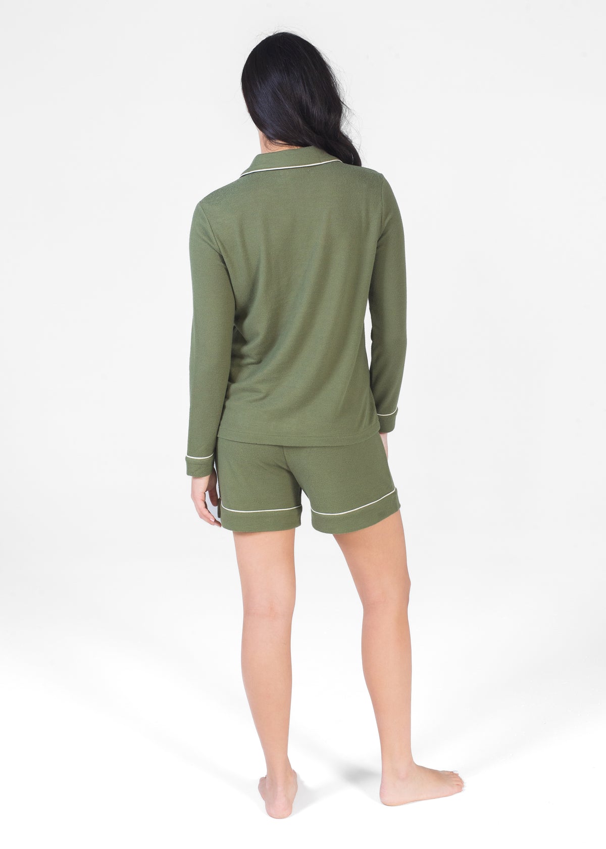 LS NOTCH COLLAR TOP & SHORT SET