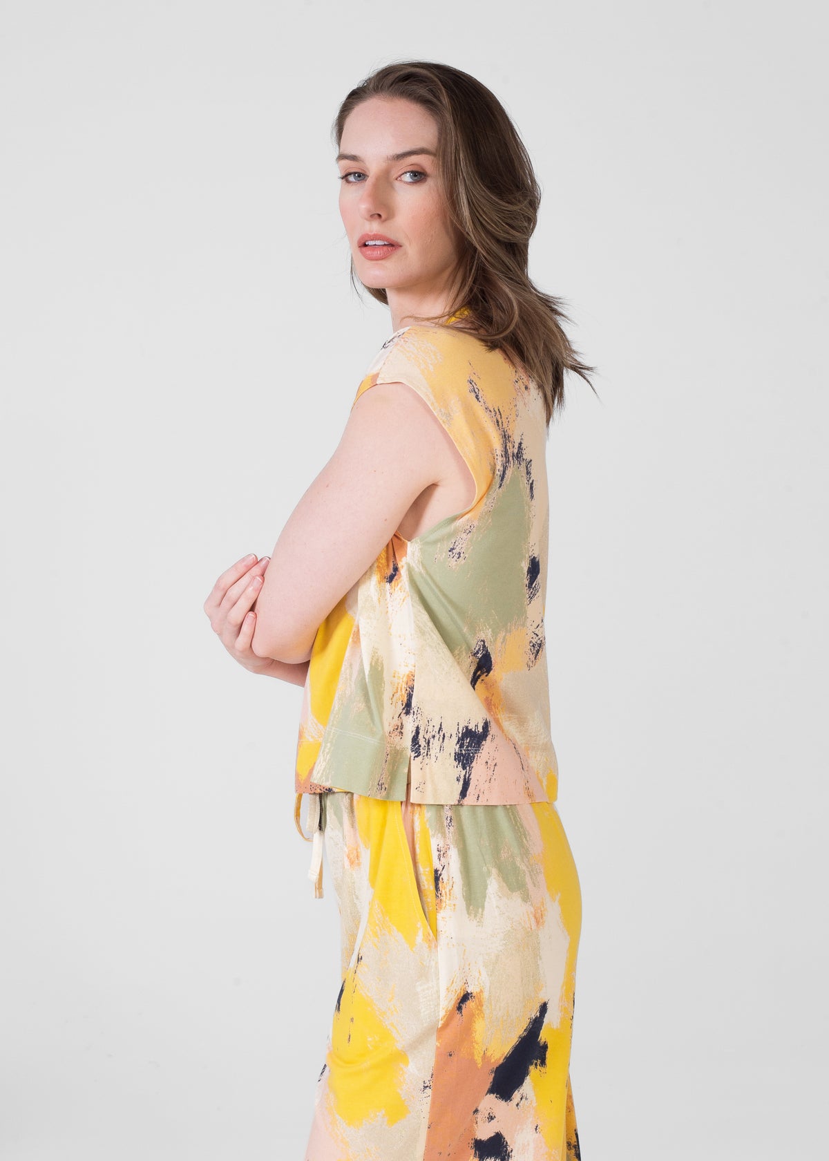 SL MOCK NECK TOP AND HIGH WAIST PANT SET