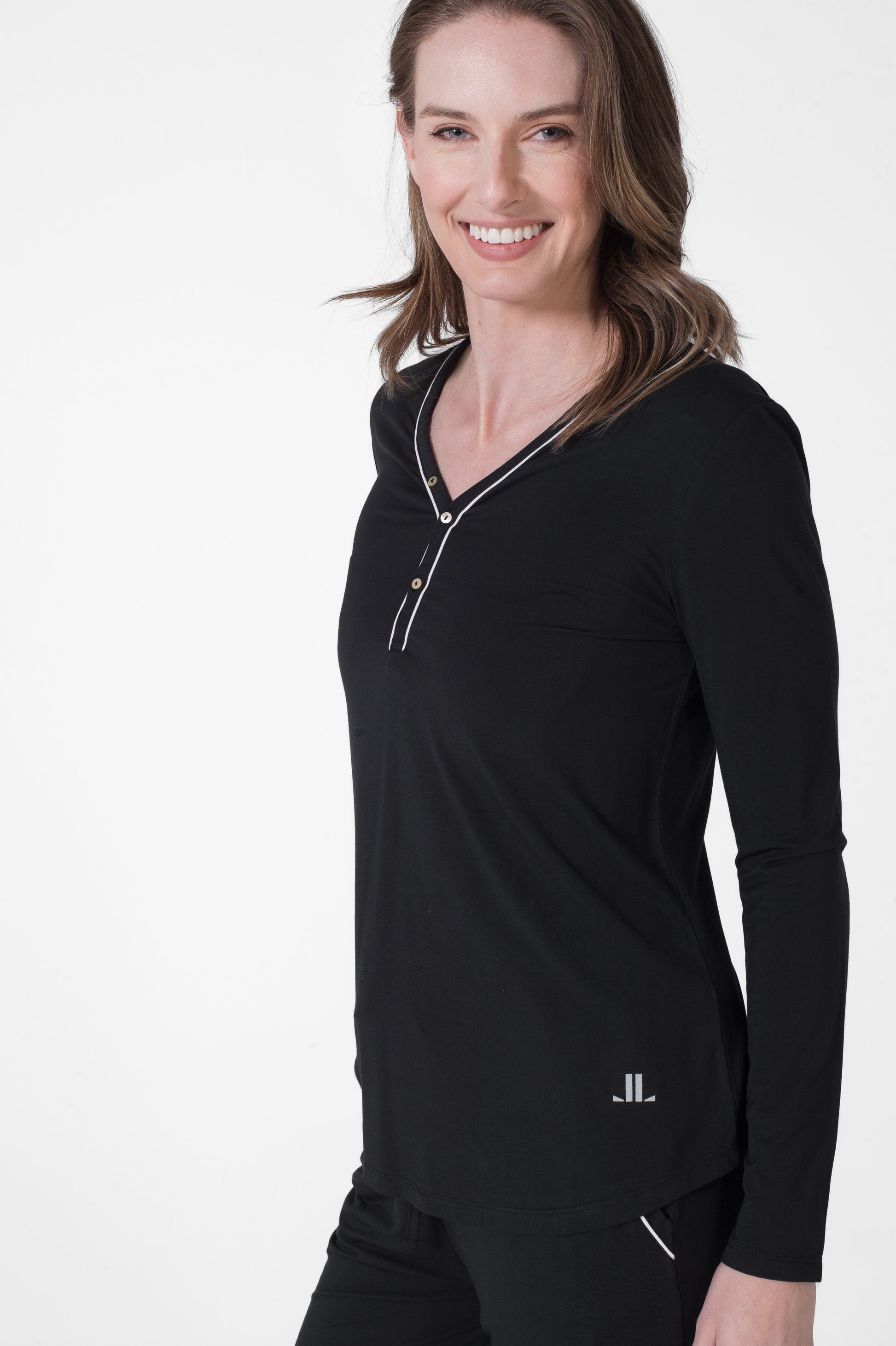 V-Neck Henley & Jogger Set