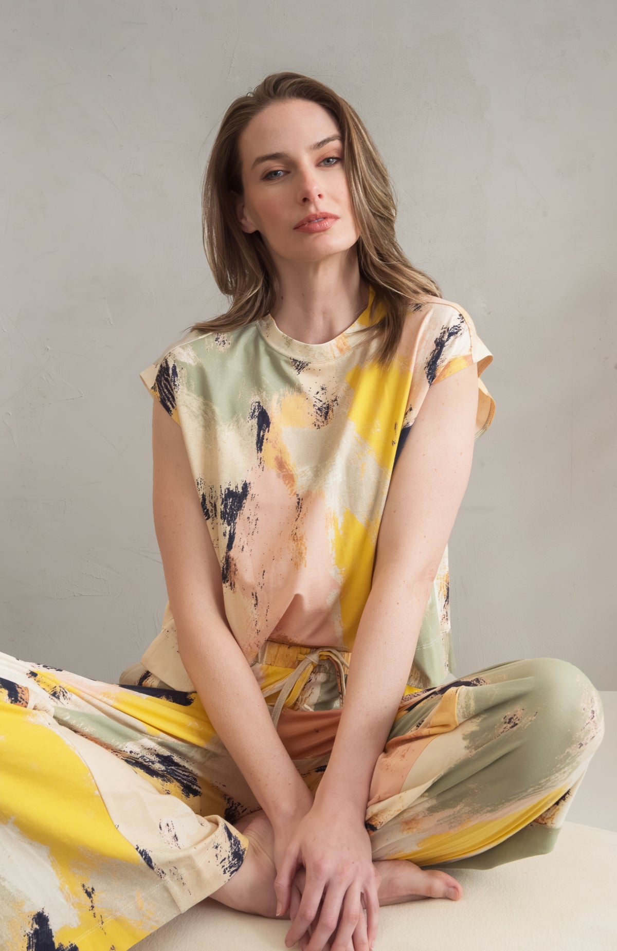 SL MOCK NECK TOP AND HIGH WAIST PANT SET