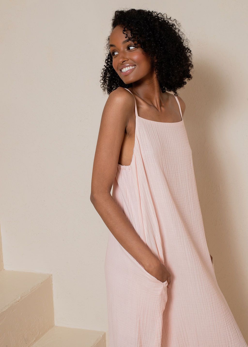 Crinkled Cotton Gauze Maxi Dress LATTELOVE Co. Crinkled Cotton Gauze Maxi Dress LATTELOVE Co.