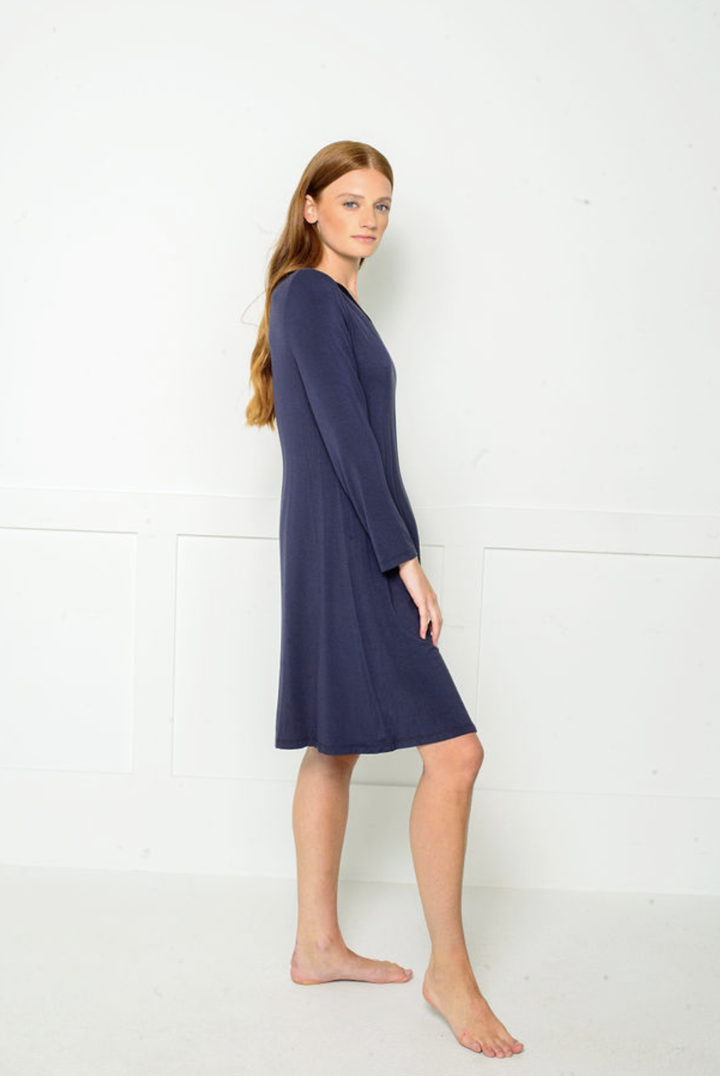 RAYON/SPANDEX SATIN TRIM SLEEP DRESS