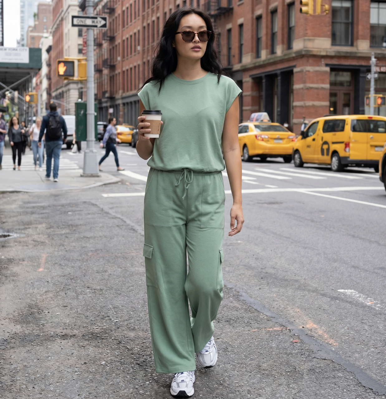 Cap sleeve top & cargo pant set