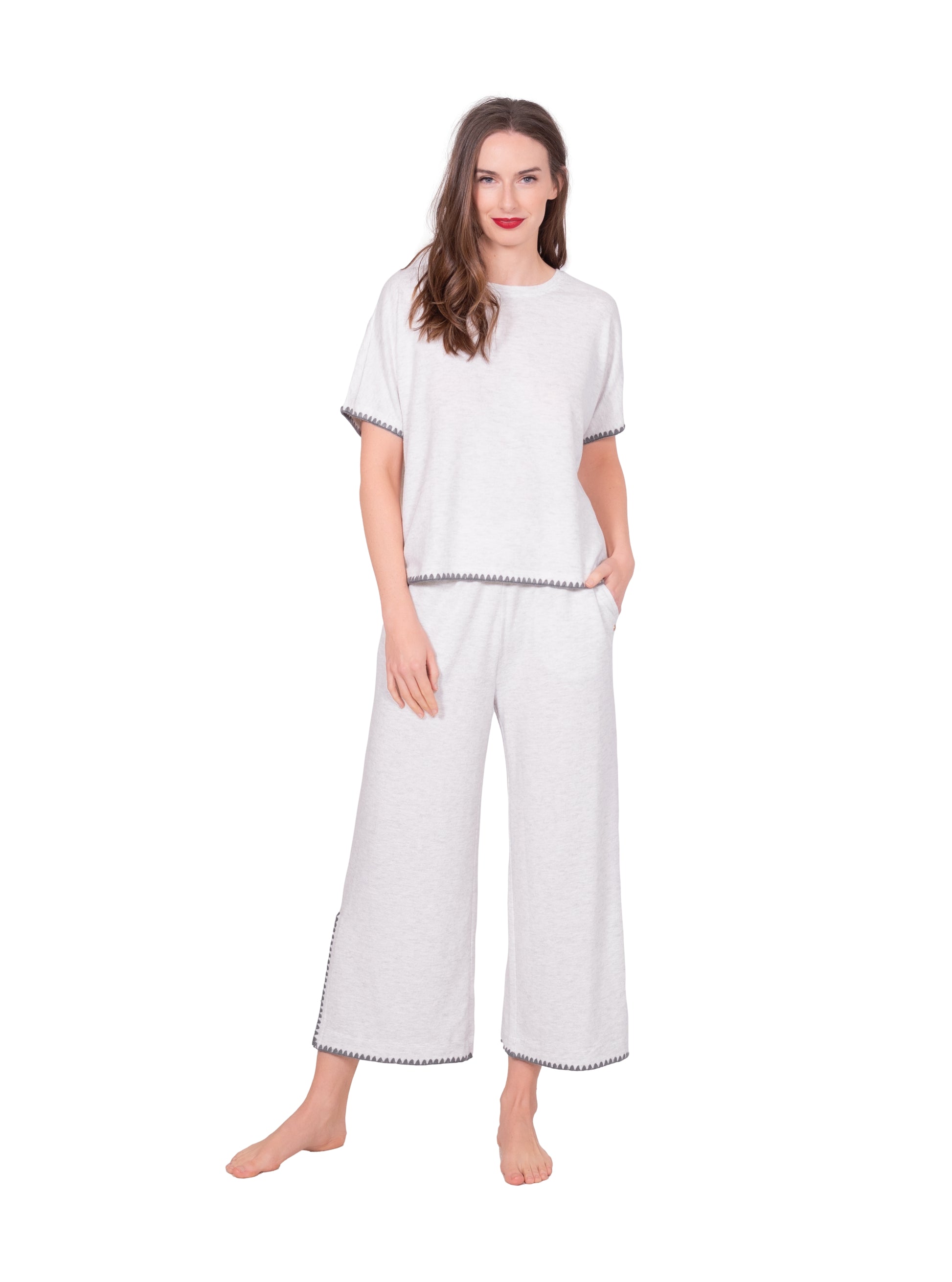 Brushed Blanket Stitch Lounge Tee