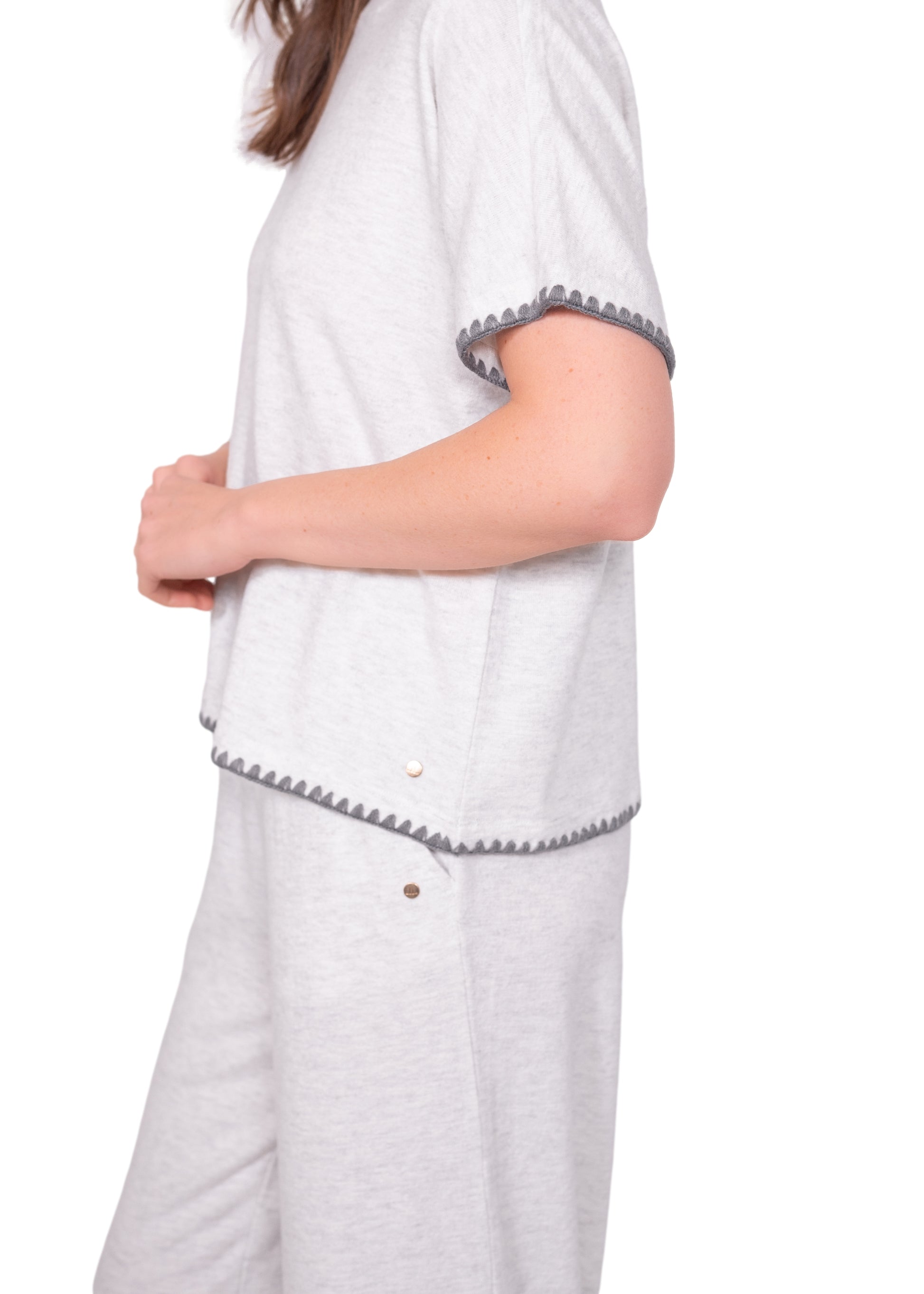 Brushed Blanket Stitch Lounge Tee