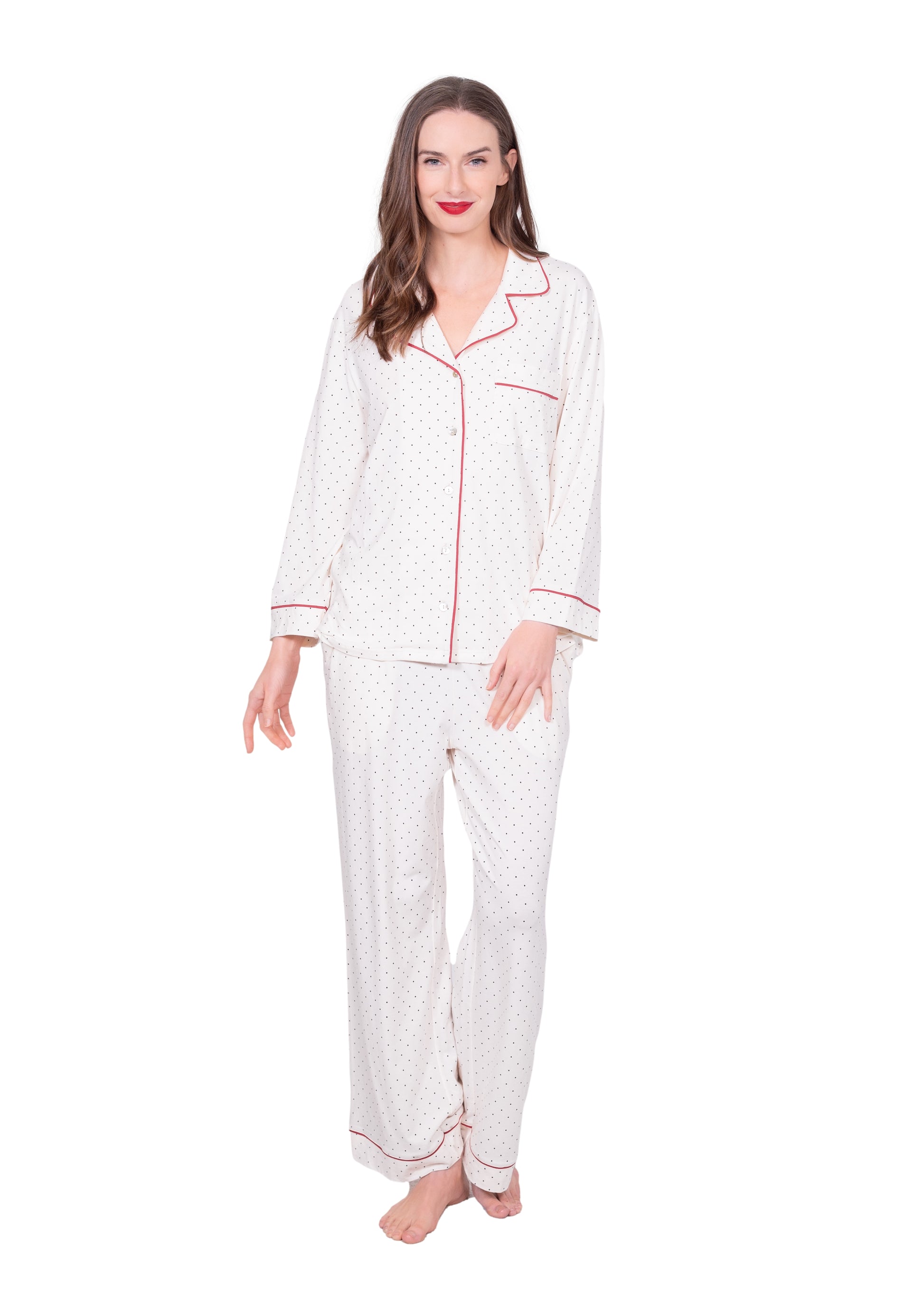 Long Sleeve Notch Collar Pajama Gift Set