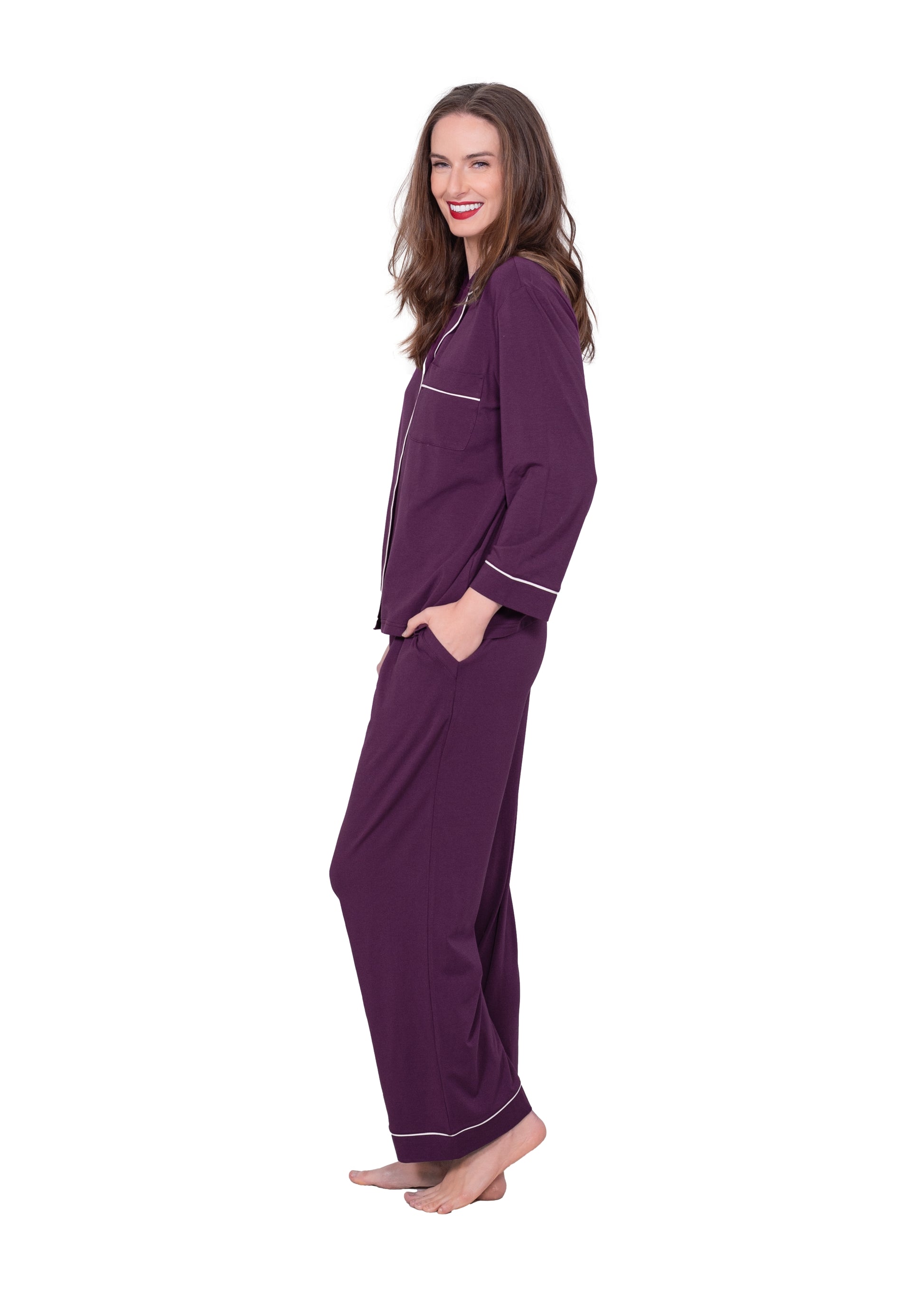 Long Sleeve Notch Collar Pajama Gift Set