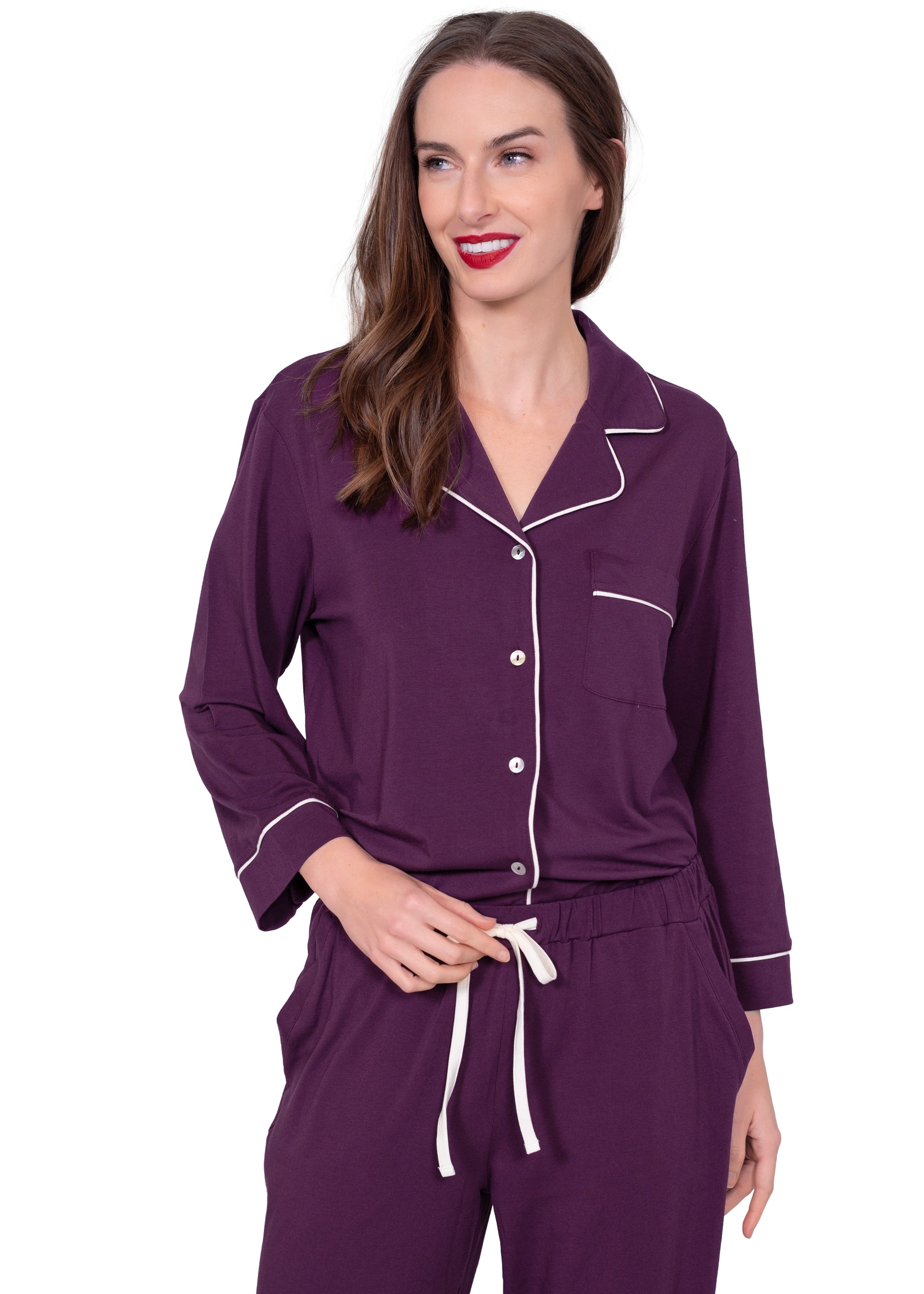 Long Sleeve Notch Collar Pajama Gift Set