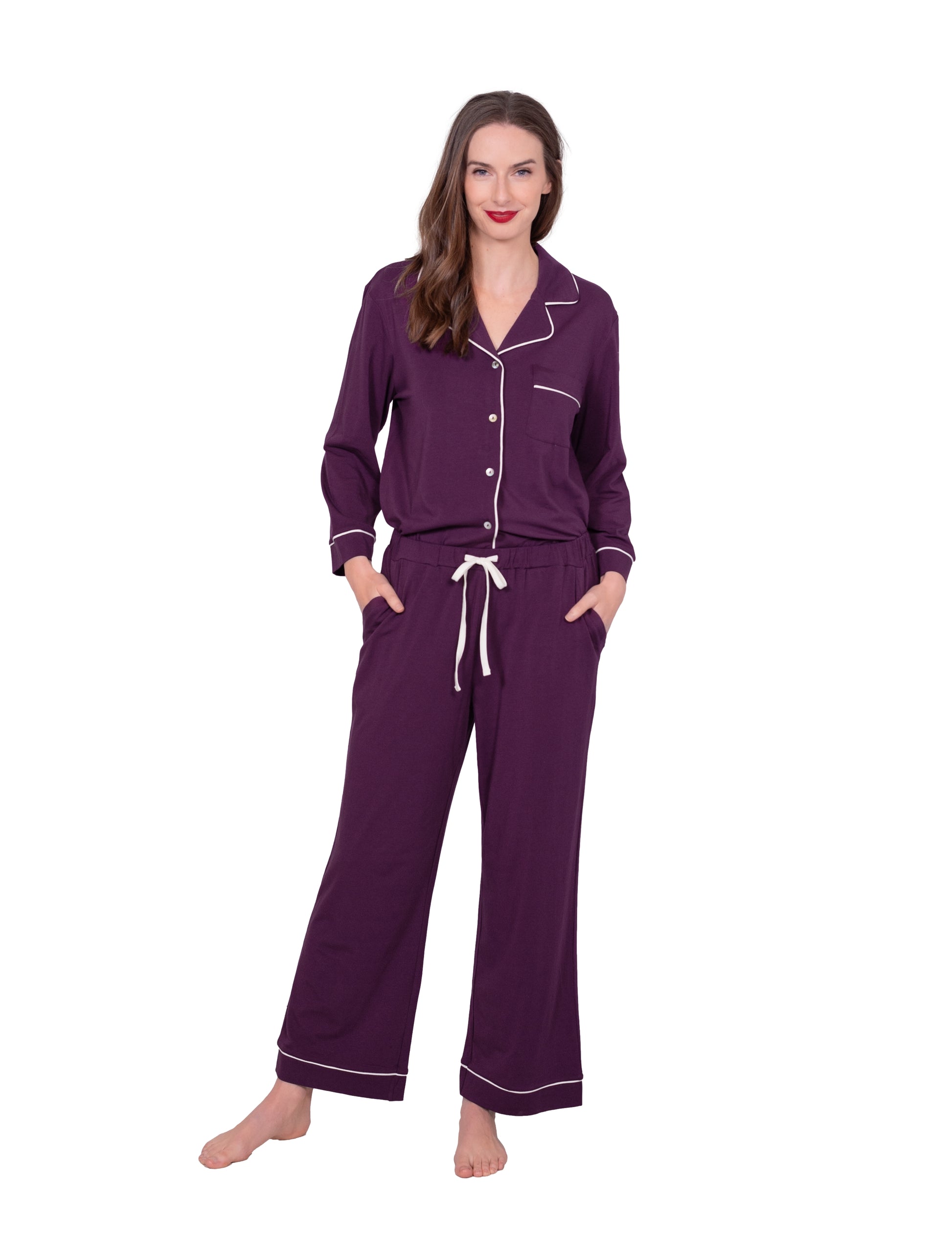 Long Sleeve Notch Collar Pajama Gift Set