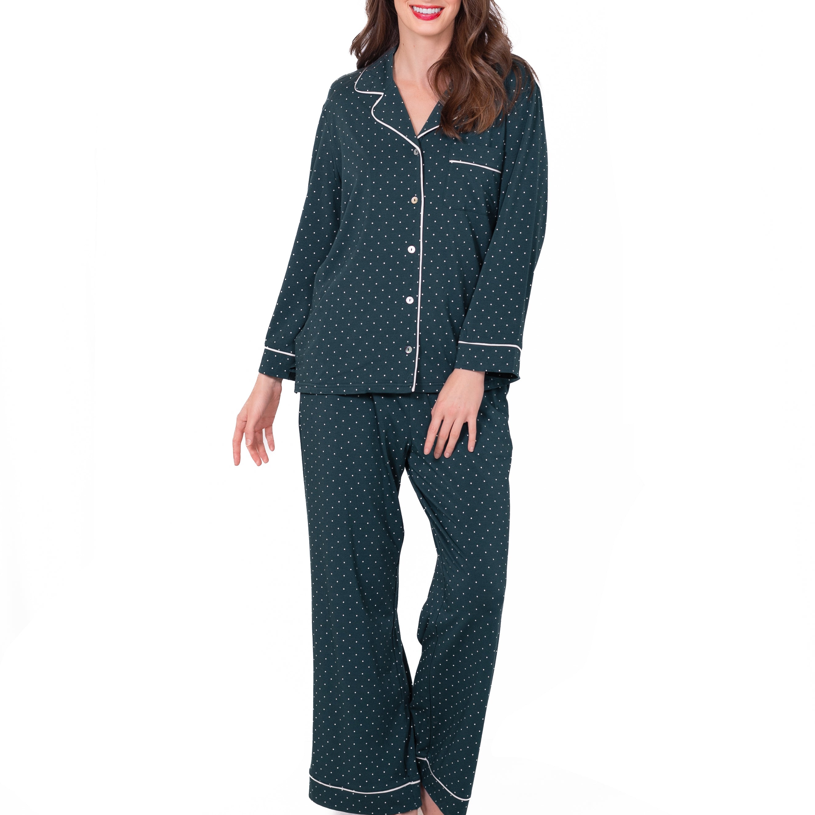 Long Sleeve Notch Collar Pajama Gift Set