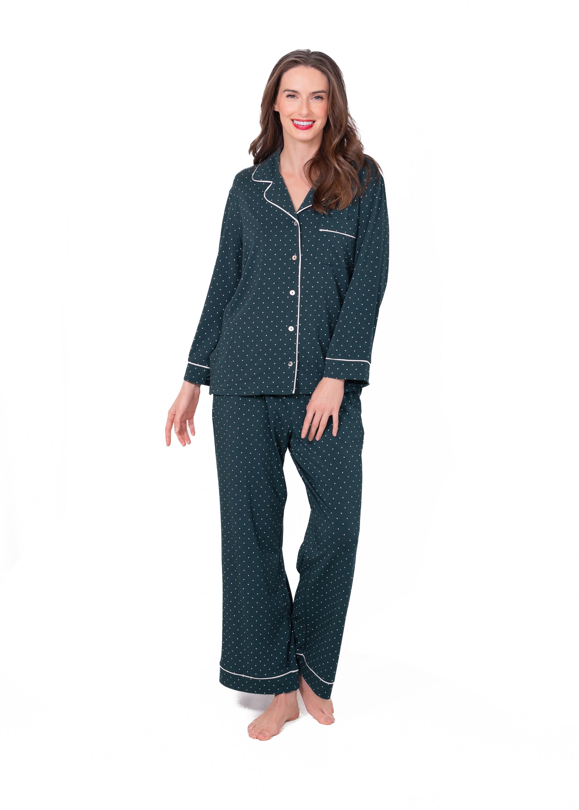 Long Sleeve Notch Collar Pajama Gift Set