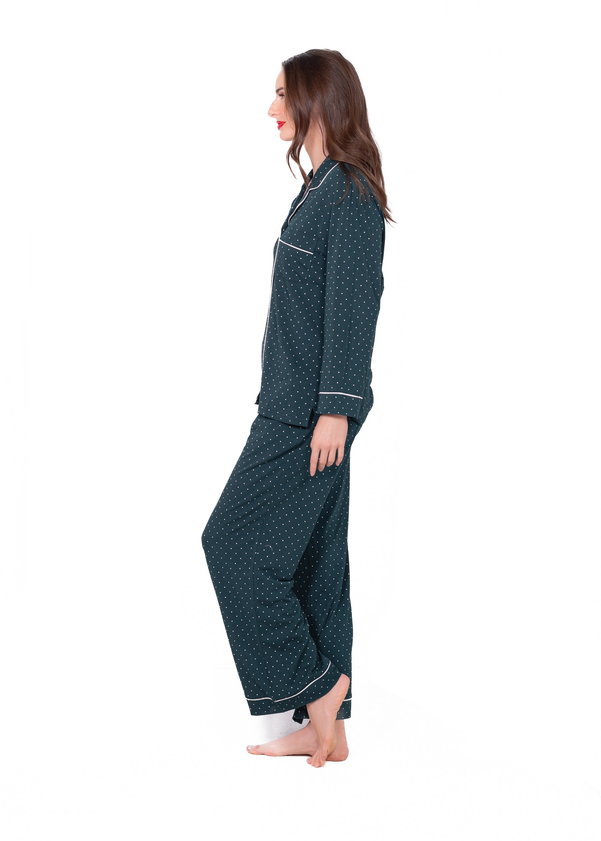 Long Sleeve Notch Collar Pajama Gift Set