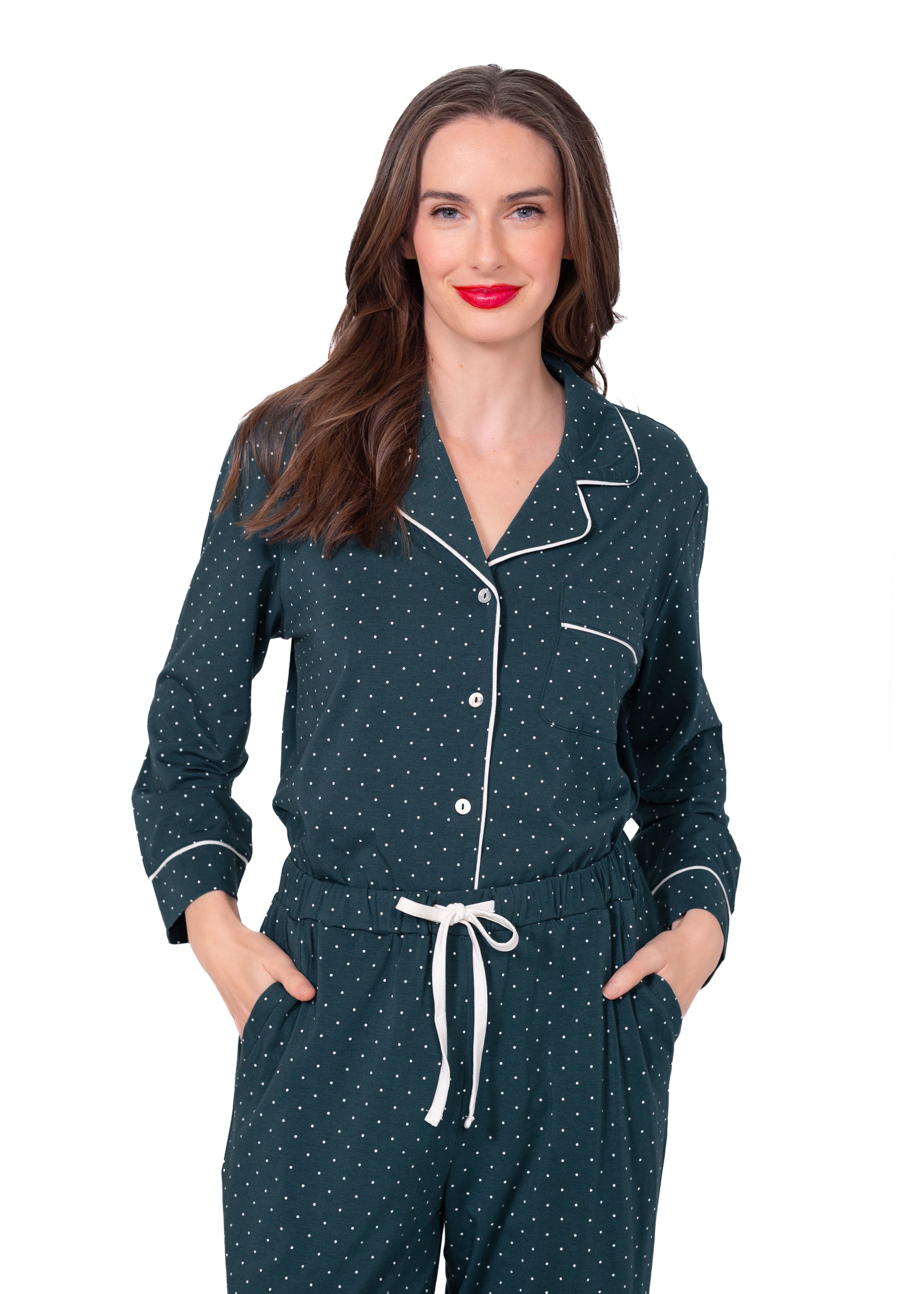 Long Sleeve Notch Collar Pajama Gift Set