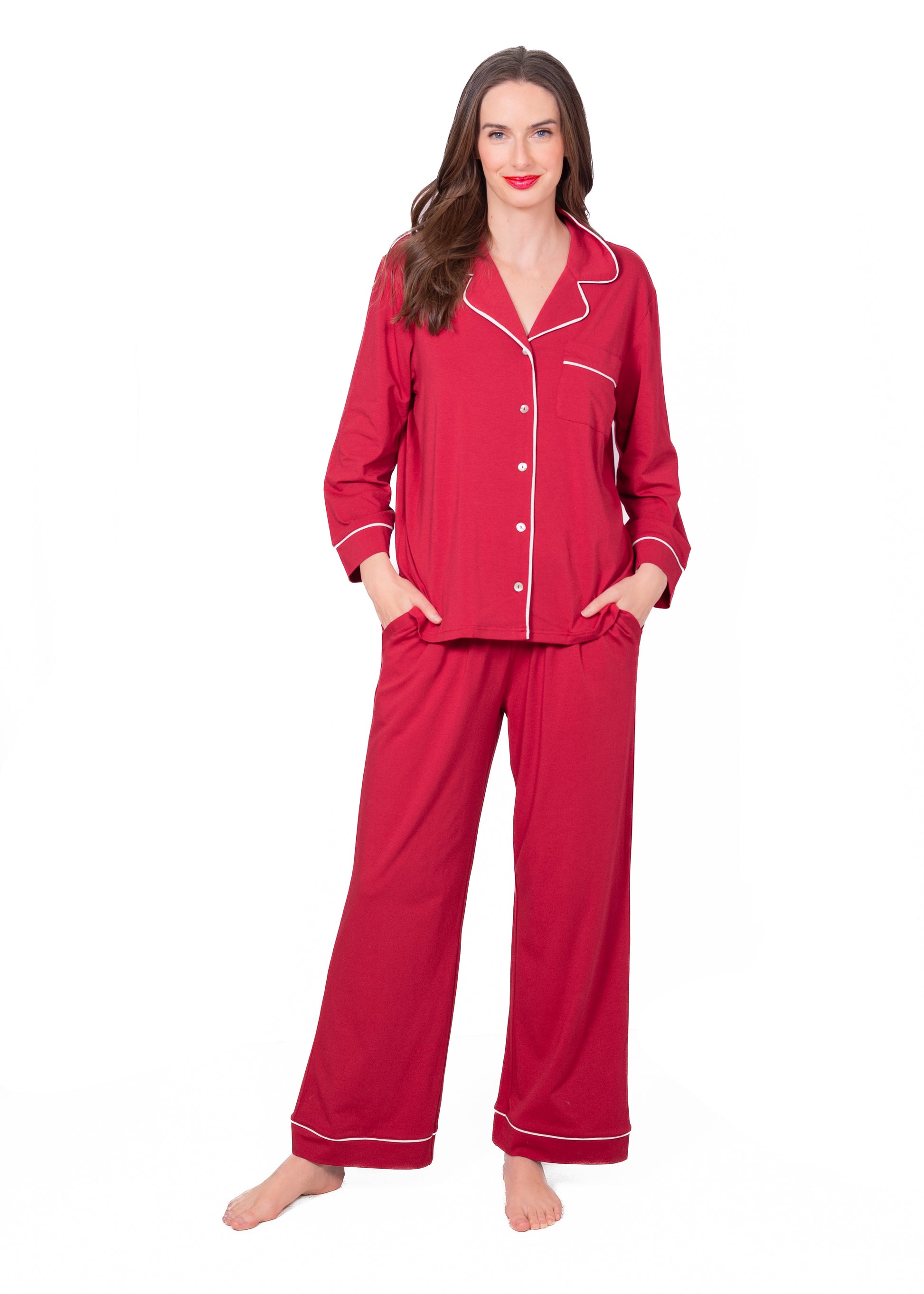 Long Sleeve Notch Collar Pajama Gift Set