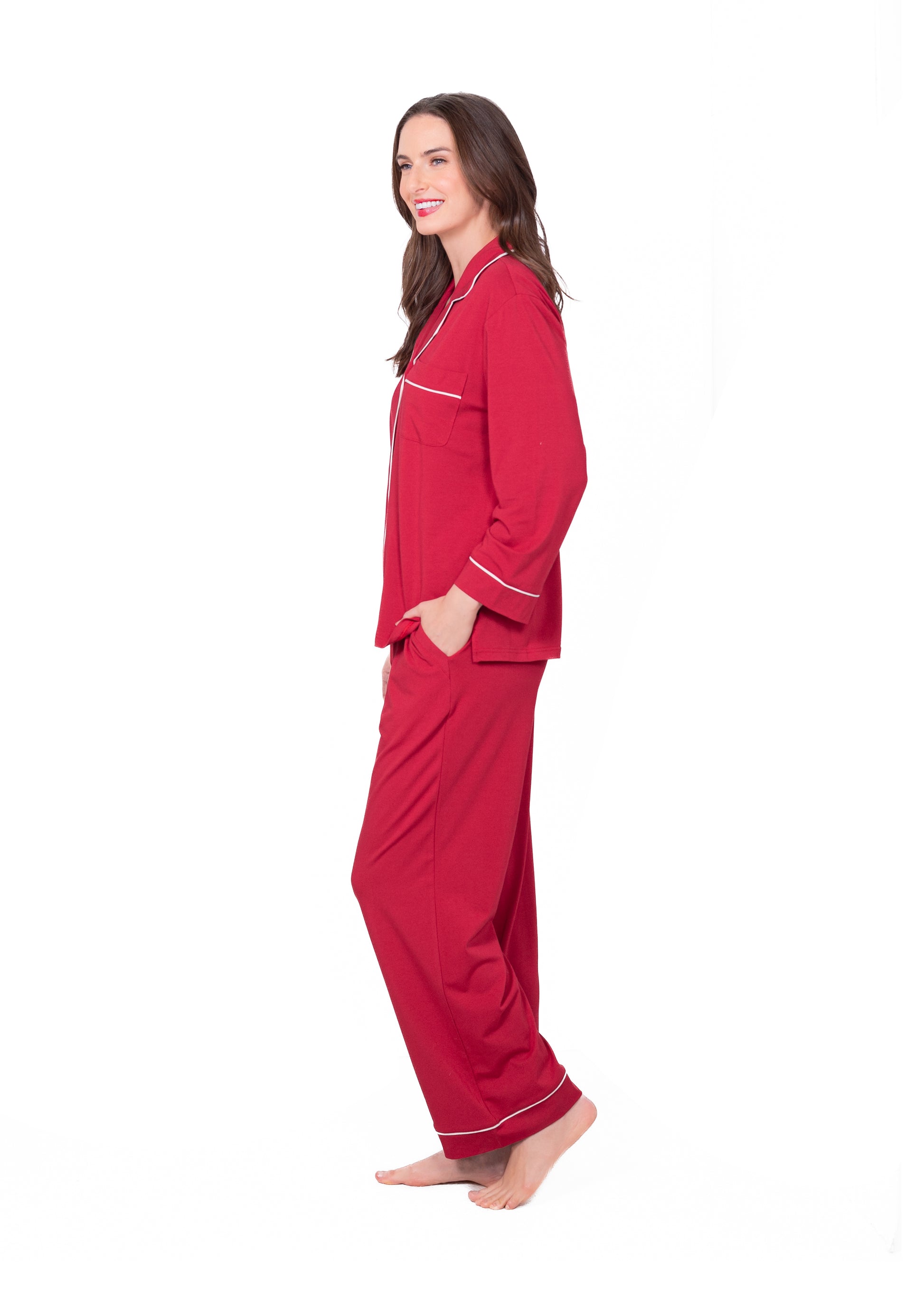 Long Sleeve Notch Collar Pajama Gift Set