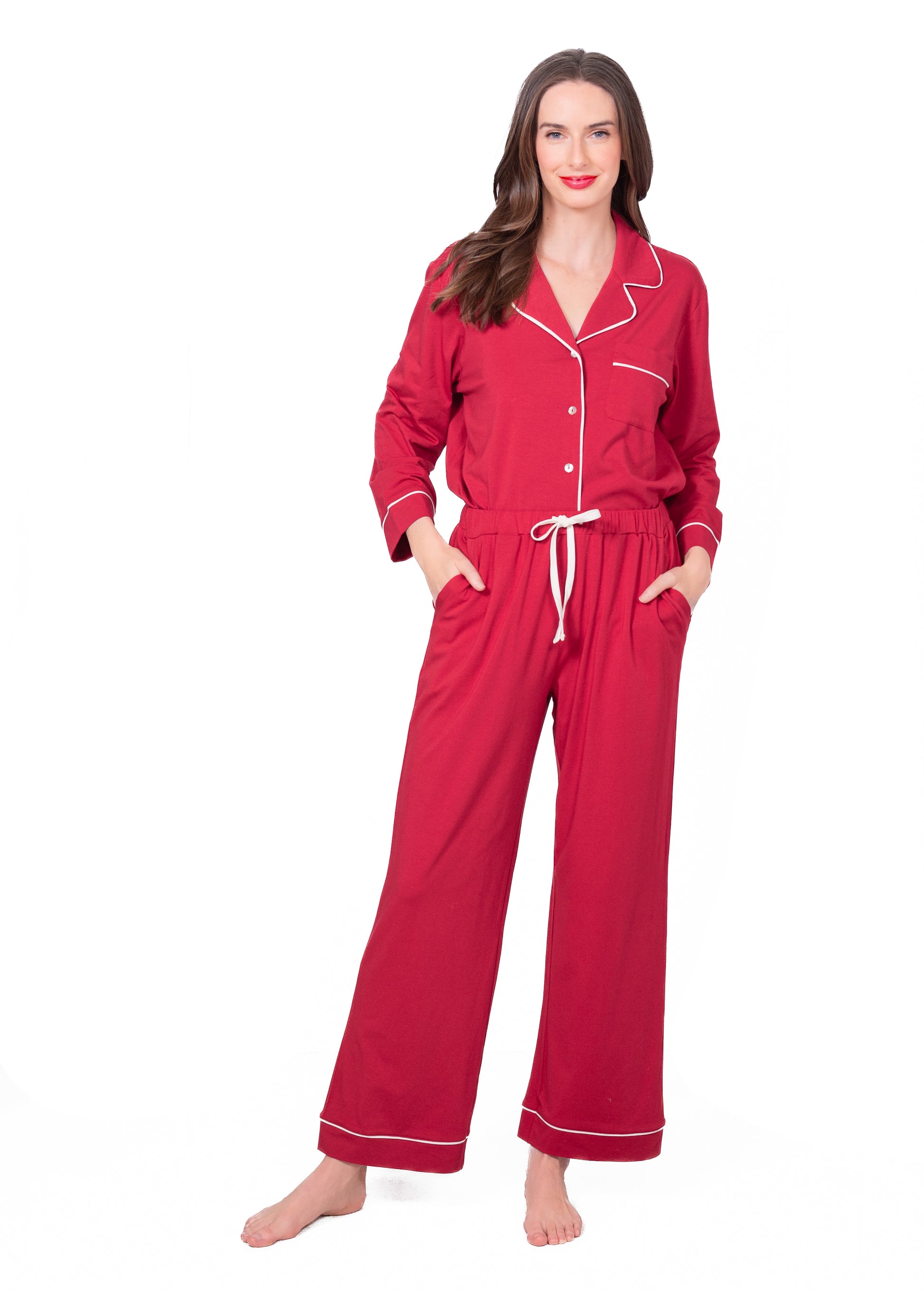 Long Sleeve Notch Collar Pajama Gift Set