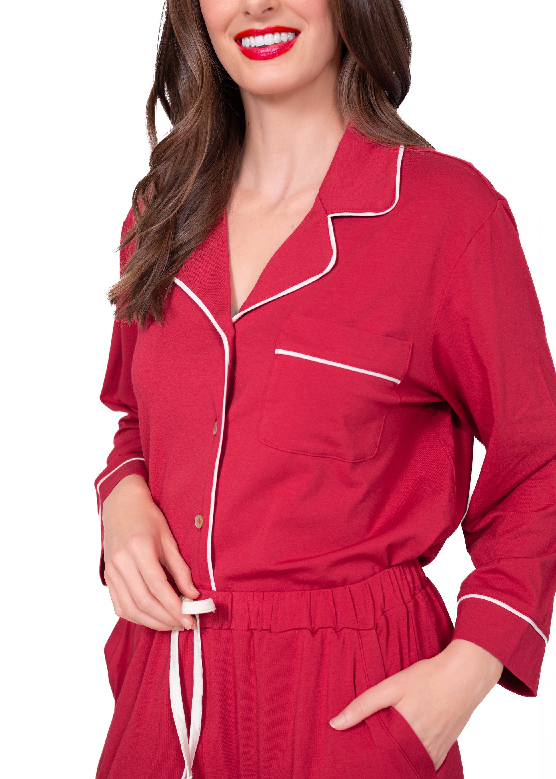 Long Sleeve Notch Collar Pajama Gift Set