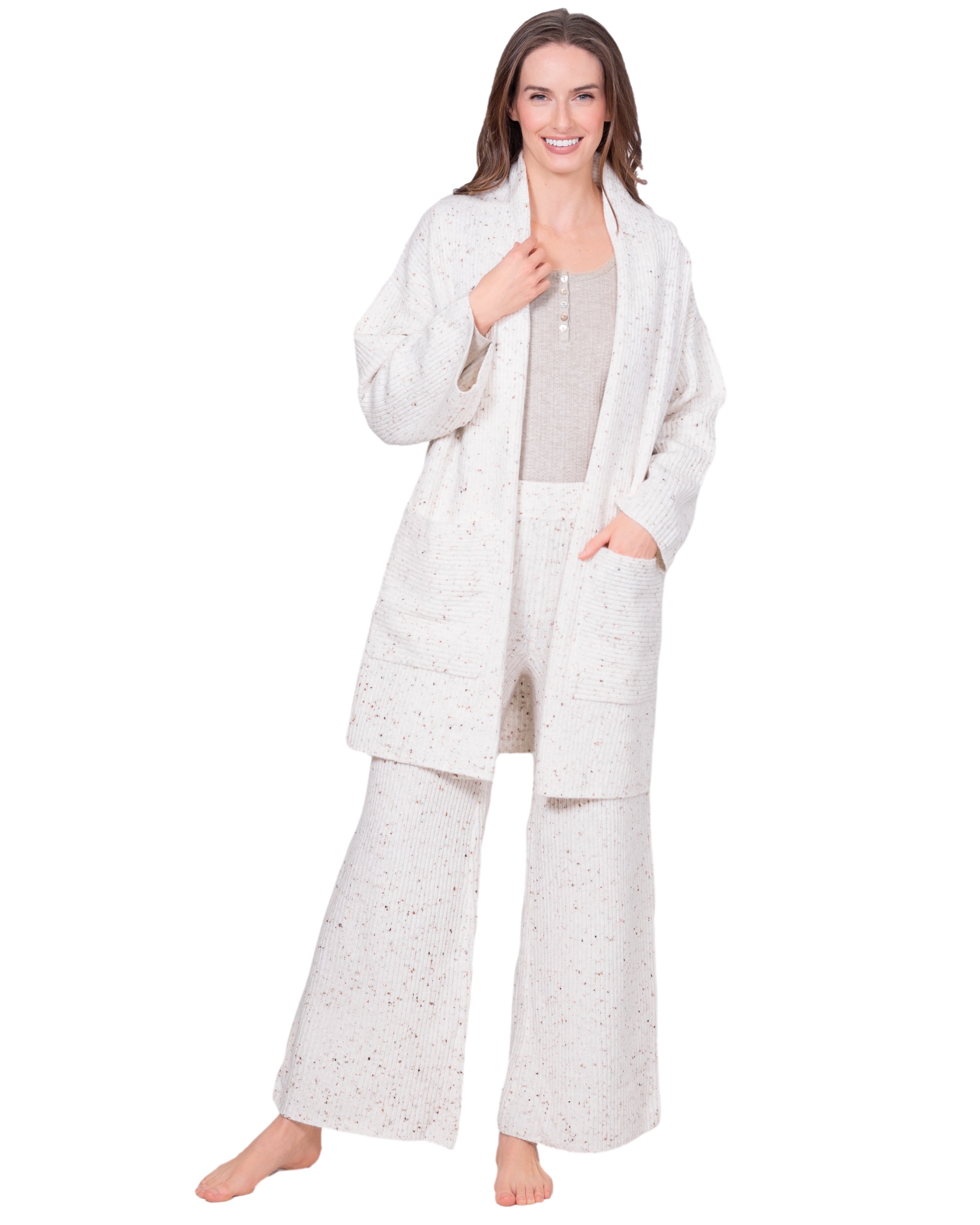 Textured Oversized Knit Cardigan with Pockets