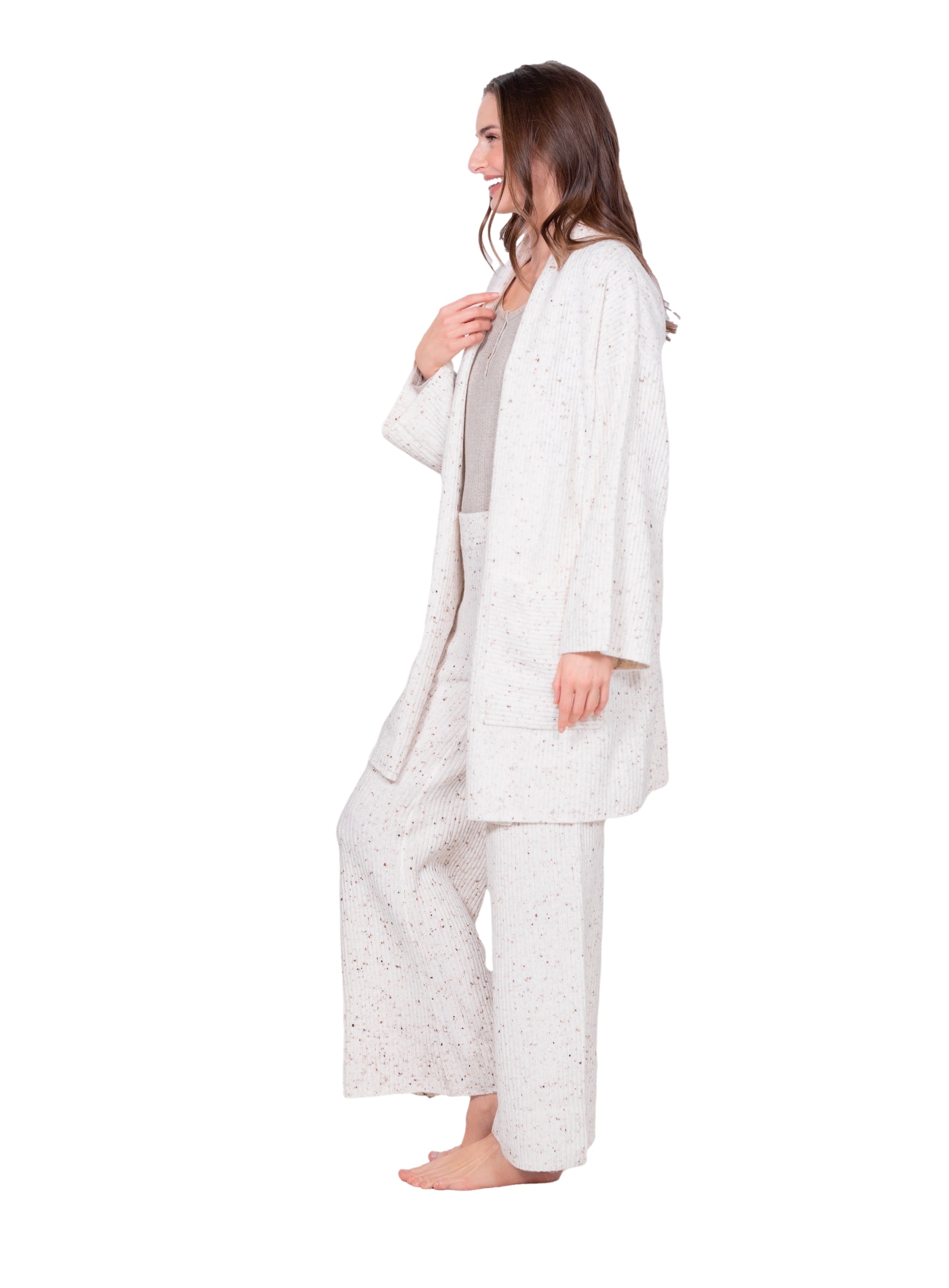 Textured Oversized Knit Cardigan with Pockets