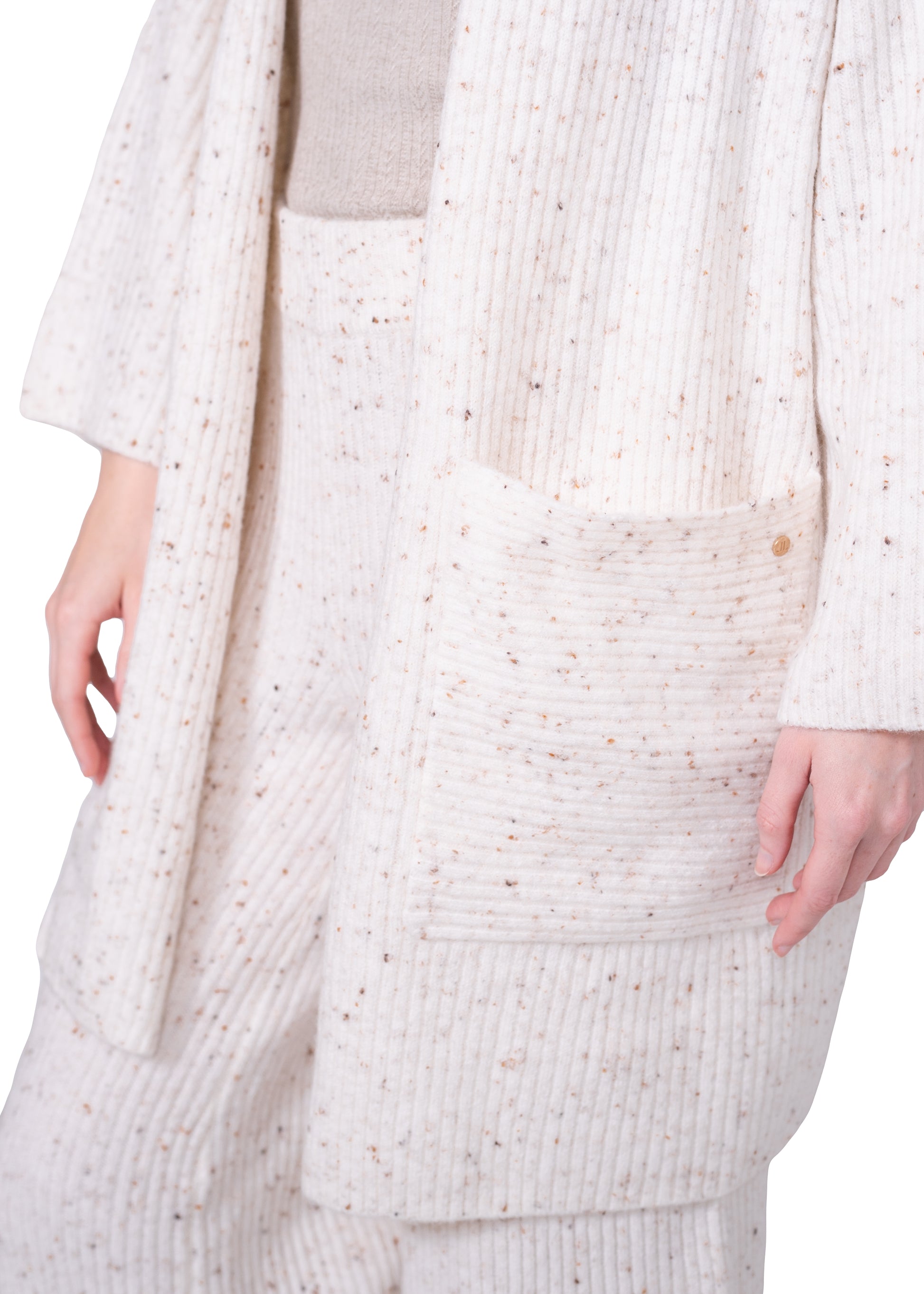 Textured Oversized Knit Cardigan with Pockets