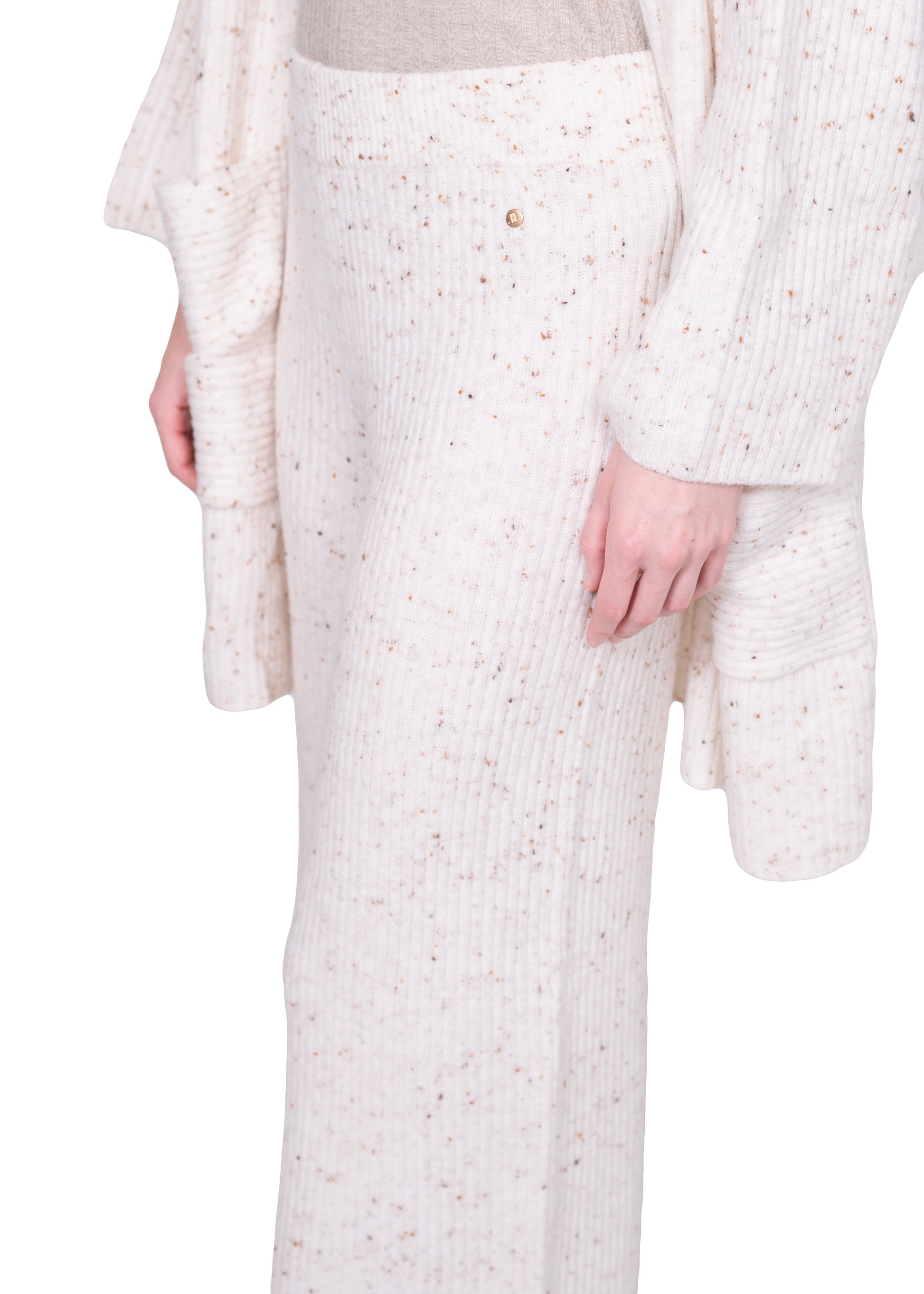 Textured Wide Leg Pull-On Knit Pants